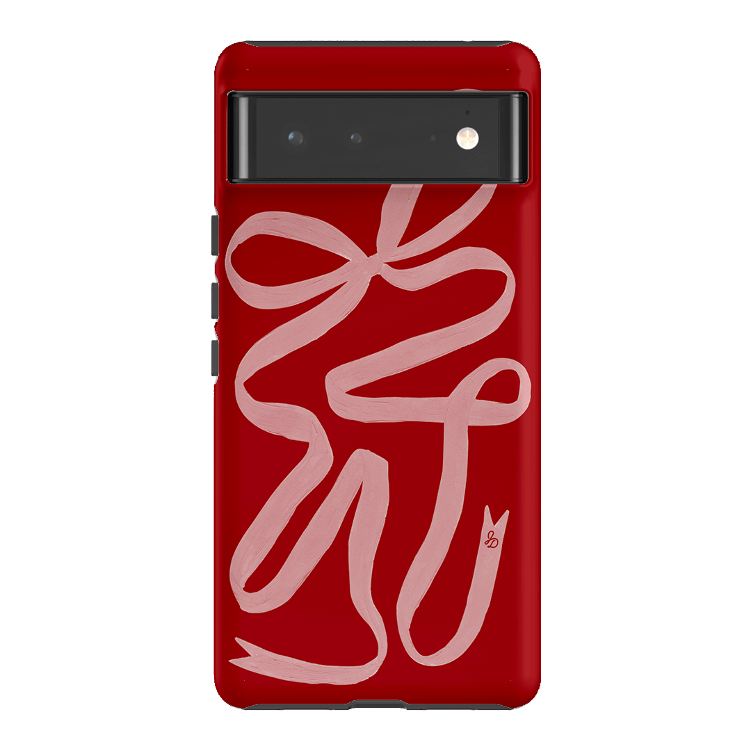 Cupid's Bow Ribbon Phone Case for iPhone & Samsung - Elegant Valentine's Day Gift for Her, Romantic Couple Accessory | Perfect for Dating, Anniversaries & Special Occasions