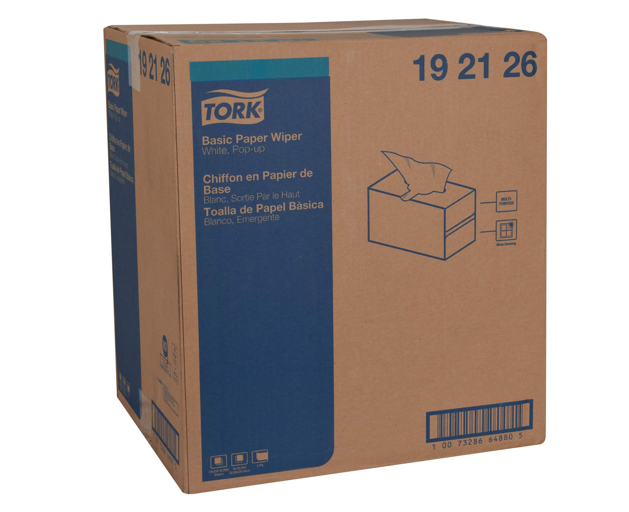 Tork Basic Paper Wiper Pop-Up Box | Premium Disposable Paper Towels for Kitchen, Bathroom & Office Cleaning | Bulk Paper Towel Dispenser for Home & Commercial Use