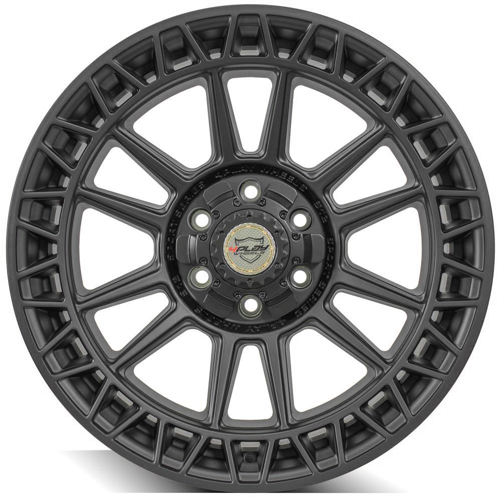 4Play Sport Series 4PS12 Satin Black Wheel 20x9.0 0 Offset 6x135/6x139.7mm Bolt Pattern 106.1mm Hub - Perfect for Off-Road Trucks & SUVs