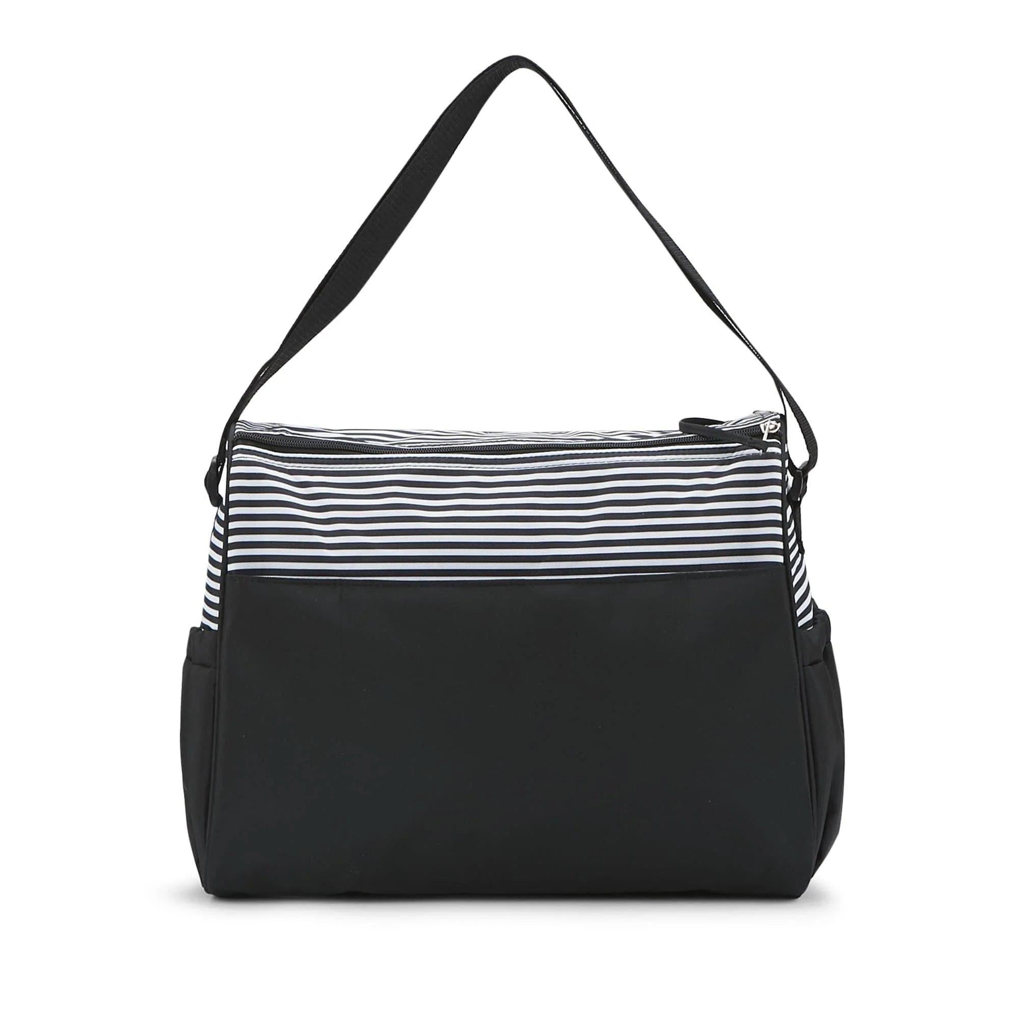 Babyboom Stripes Messenger Diaper Bag - Waterproof & Spacious Baby Bag for Parents - Perfect for Travel, Shopping & Daily Use with Multiple Pockets & Insulated Bottle Holder