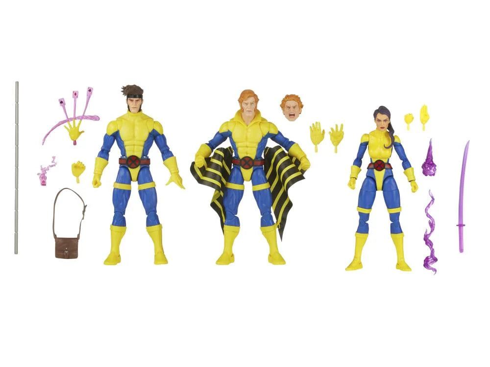 Marvel Legends 60th Anniversary X-Men 3-Pack - Banshee, Gambit & Psylocke Action Figures | Collectible Superhero Toys for Display & Gifts | Perfect for Marvel Fans & Comic Book Collectors