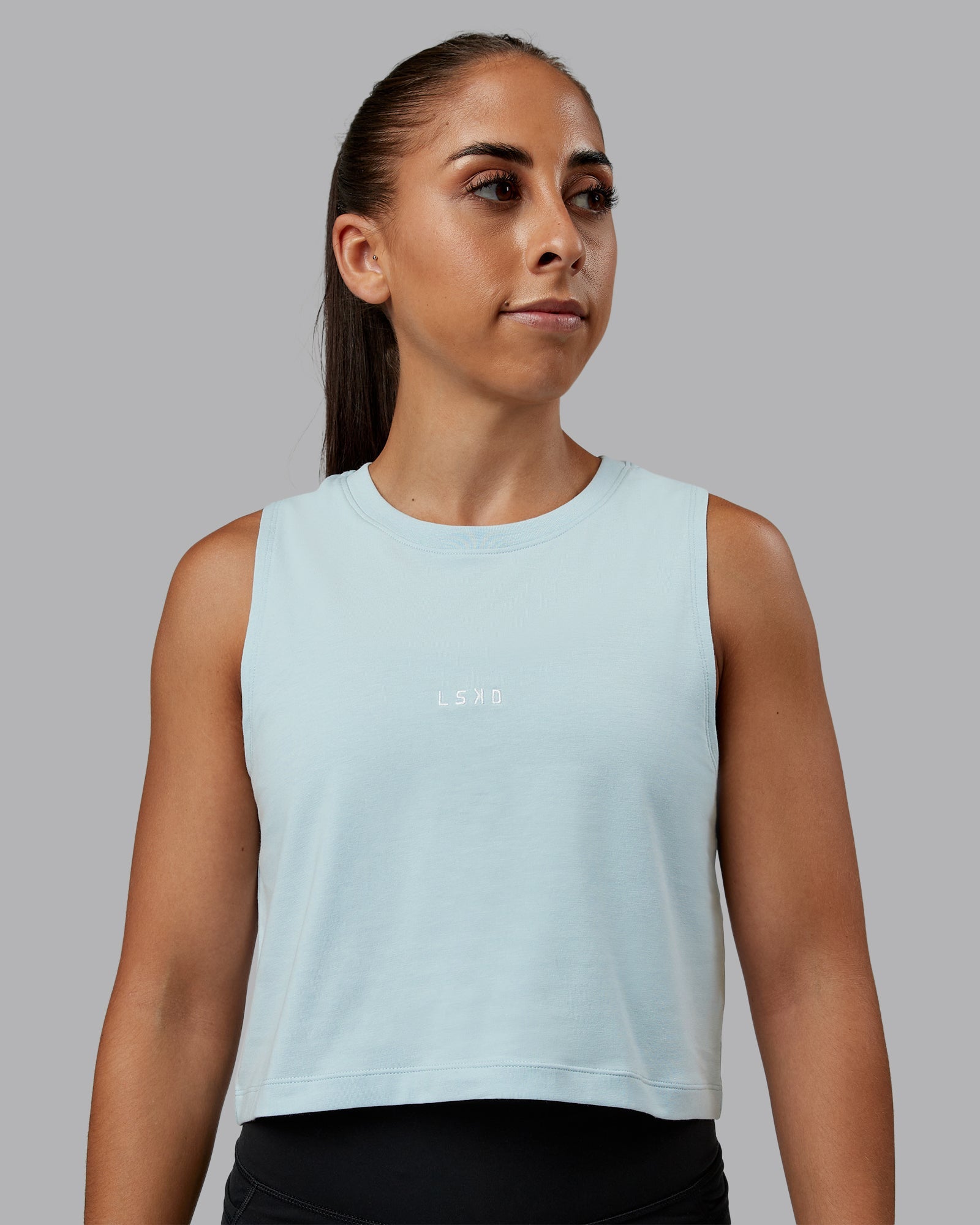 FLX Cotton Tank Top for Women - Skyride White - Comfortable & Breathable Summer Casual Wear for Gym, Yoga, and Outdoor Activities
