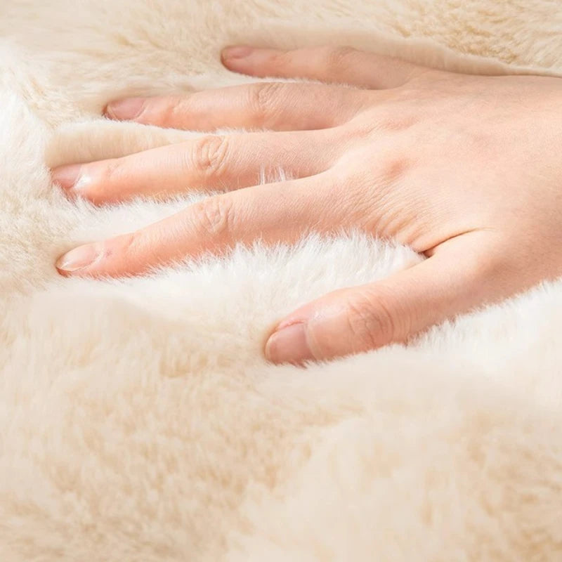 Soft Indie Plush Faux Rabbit Fur Area Rug - Minimalist Home Decor for Living Room, Bedroom & Nursery - Cozy & Stylish Floor Mat for Modern Spaces