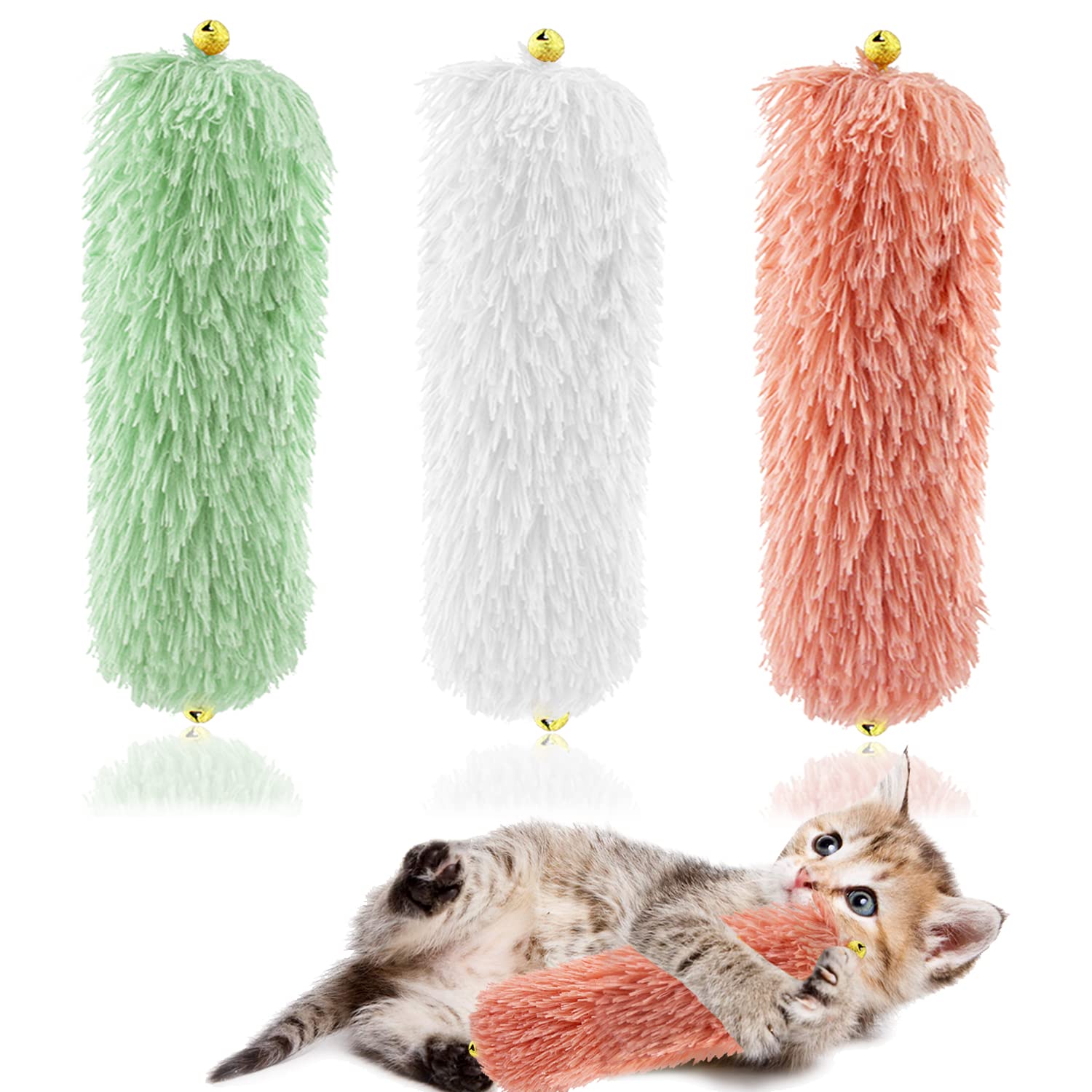 iZiv 3 Pack Catnip Toys for Cats - Interactive Kitten Toys with Catnip, Bell & Soft Sticks | Fun Playtime for Indoor Cats | Perfect for Play, Exercise & Stress Relief