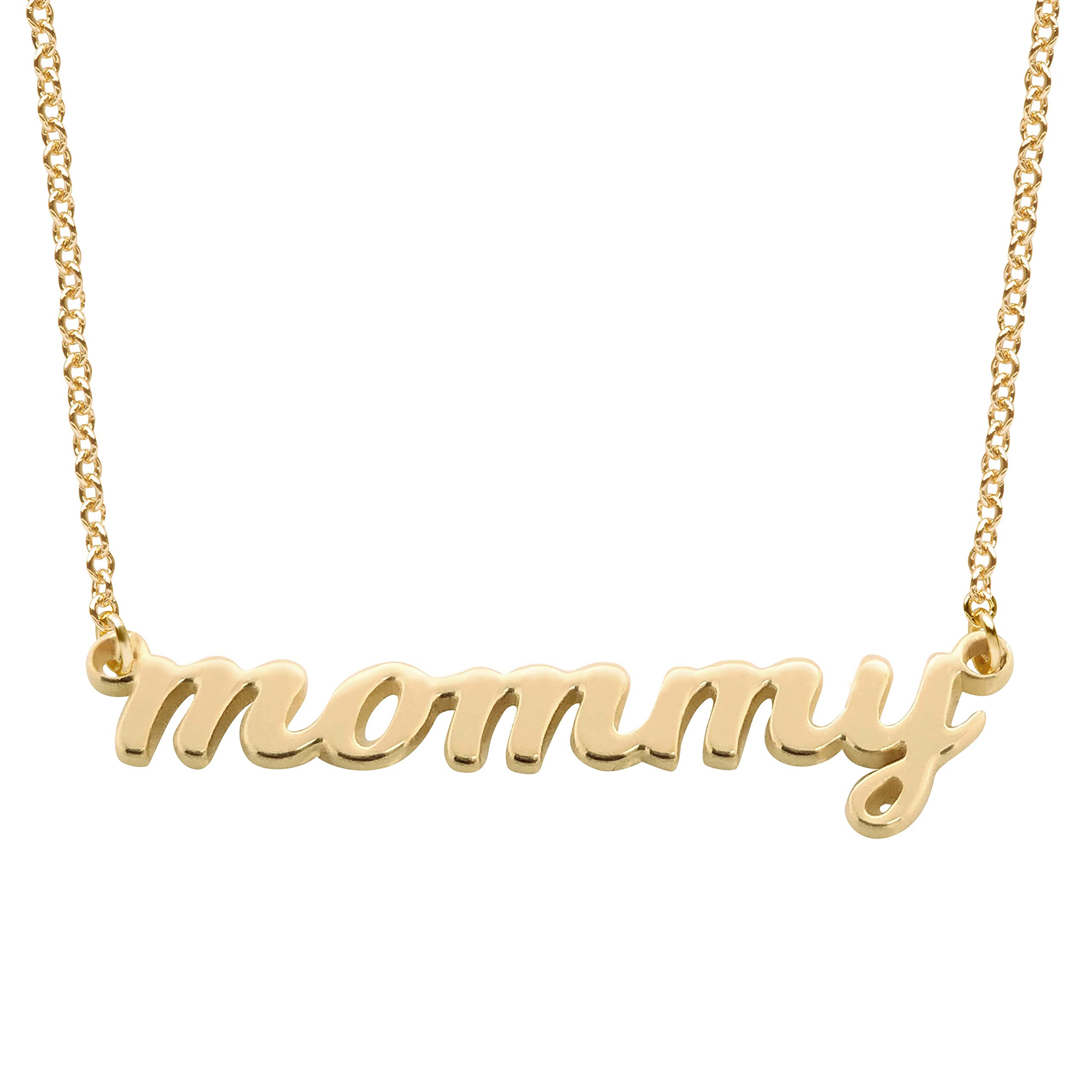 Personalized Tiny Tags Script Mommy Nameplate Necklace - 14