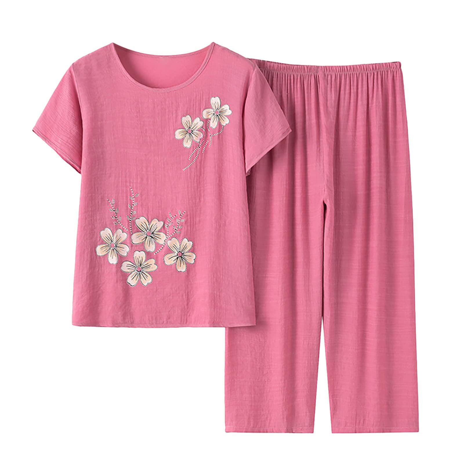 Women's Linen Shirt & Wide Leg Pants Set - 2 Piece Outfit for Fall | Comfortable Maternity Pajamas & Casual Wear for Women | Perfect for Home, Office & Travel