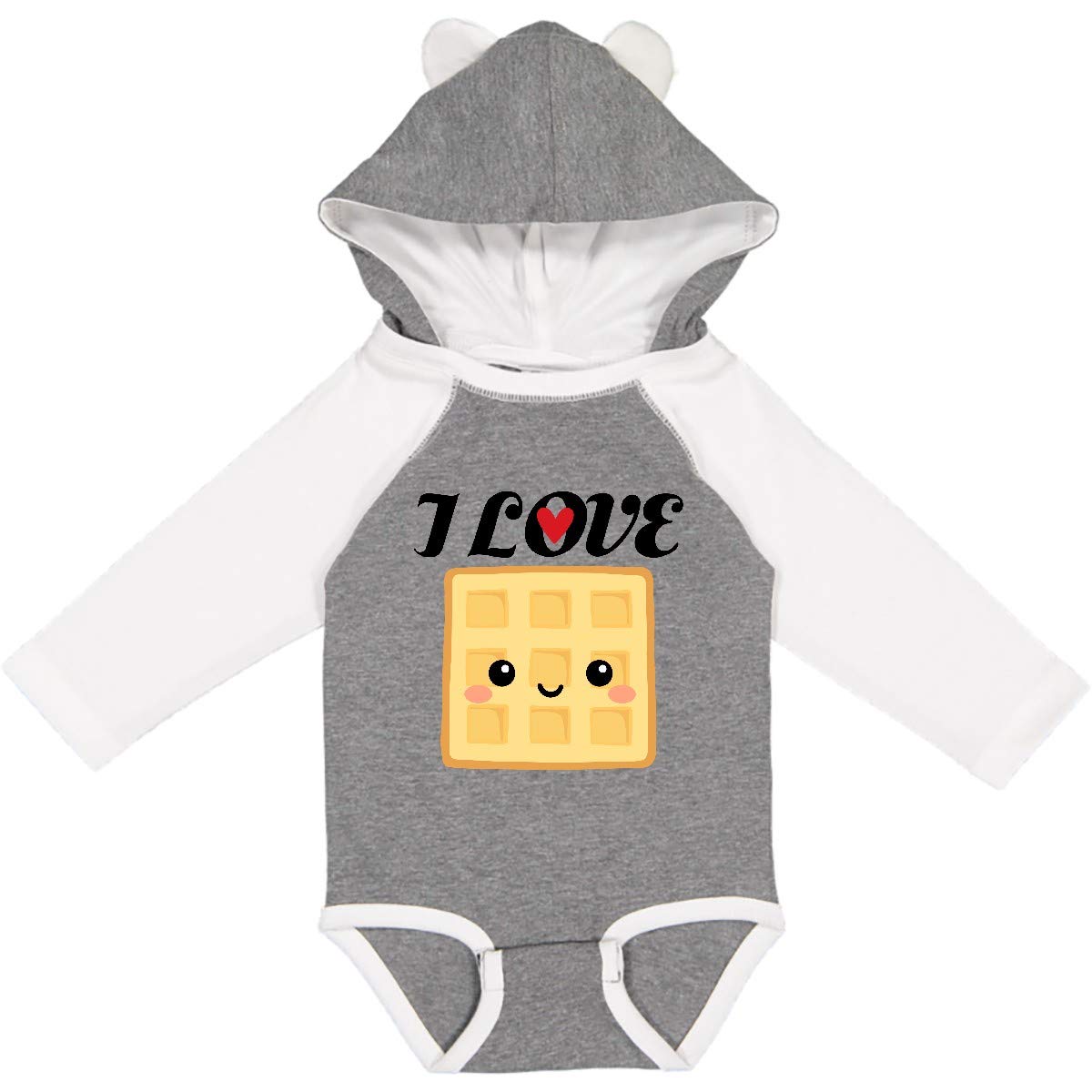 Inktastic Waffle Lover - I Love Waffles Long Sleeve Baby Bodysuit | Cute & Comfortable Infant Outfit for Boys & Girls | Perfect for Breakfast, Family Photos & Playtime