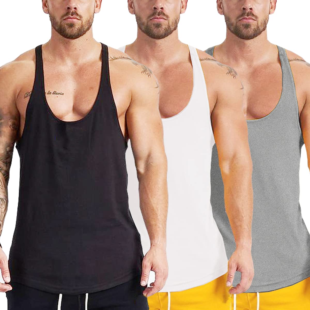 Muscle Killer 1 or 3 Pack Men's Bodybuilding Stringer Tank Tops - Y-Back Gym Fitness Workout Shirts for Weightlifting & Bodybuilding | Perfect for Gym, Training & Summer Workouts
