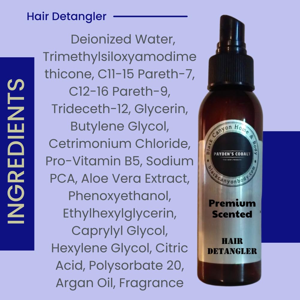 Payden's Cobalt Chocolate Scented Argan Oil Shampoo & Conditioner Set for Men - 16 Oz Hair Care with Detangler - Perfect for Daily Use & Grooming Routine