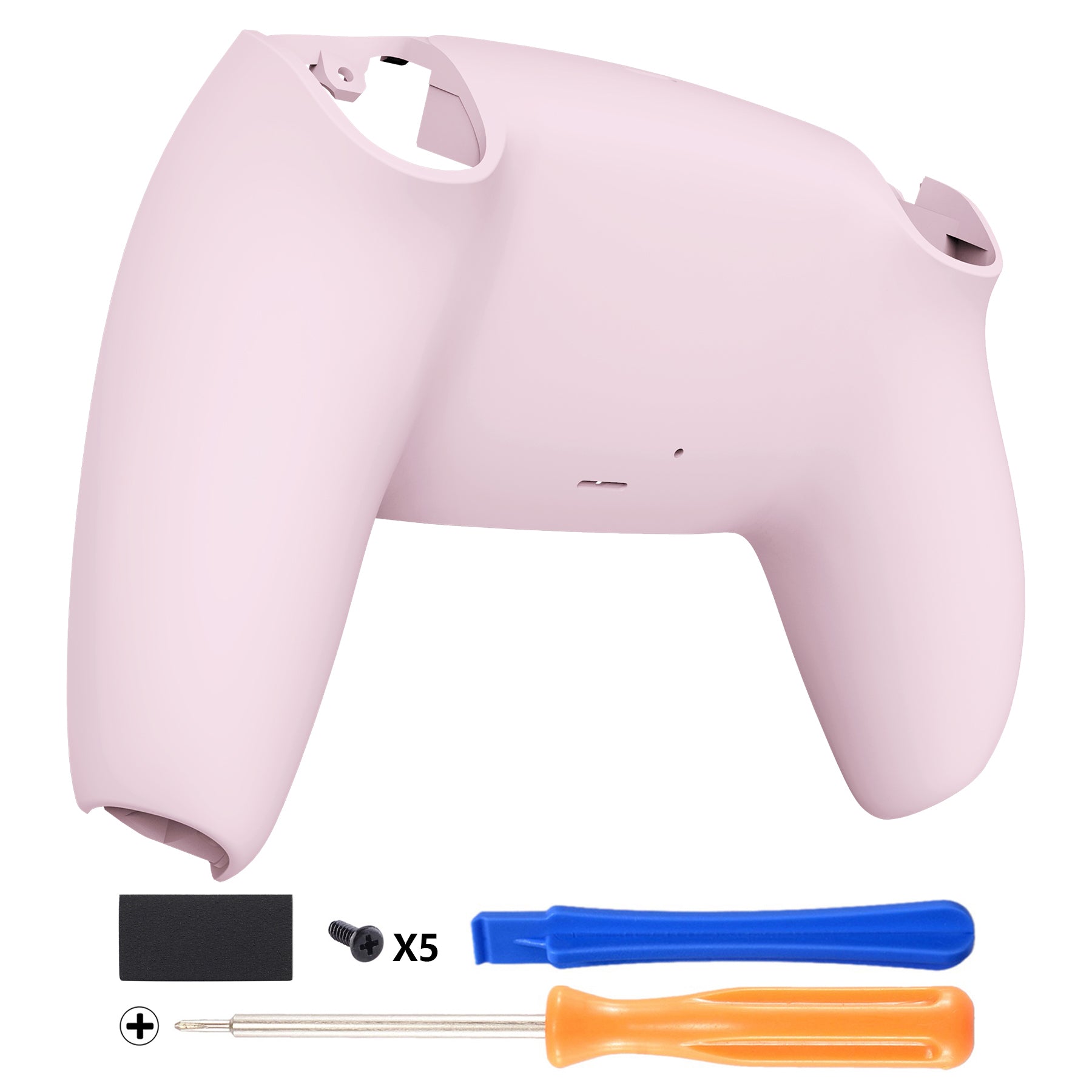 eXtremeRate PS5 Controller Replacement Back Housing Shell - Compatible with BDM 010/020/030/040/050 Models - Cherry Blossom Pink - DIY Repair & Customization for Gaming Enthusiasts