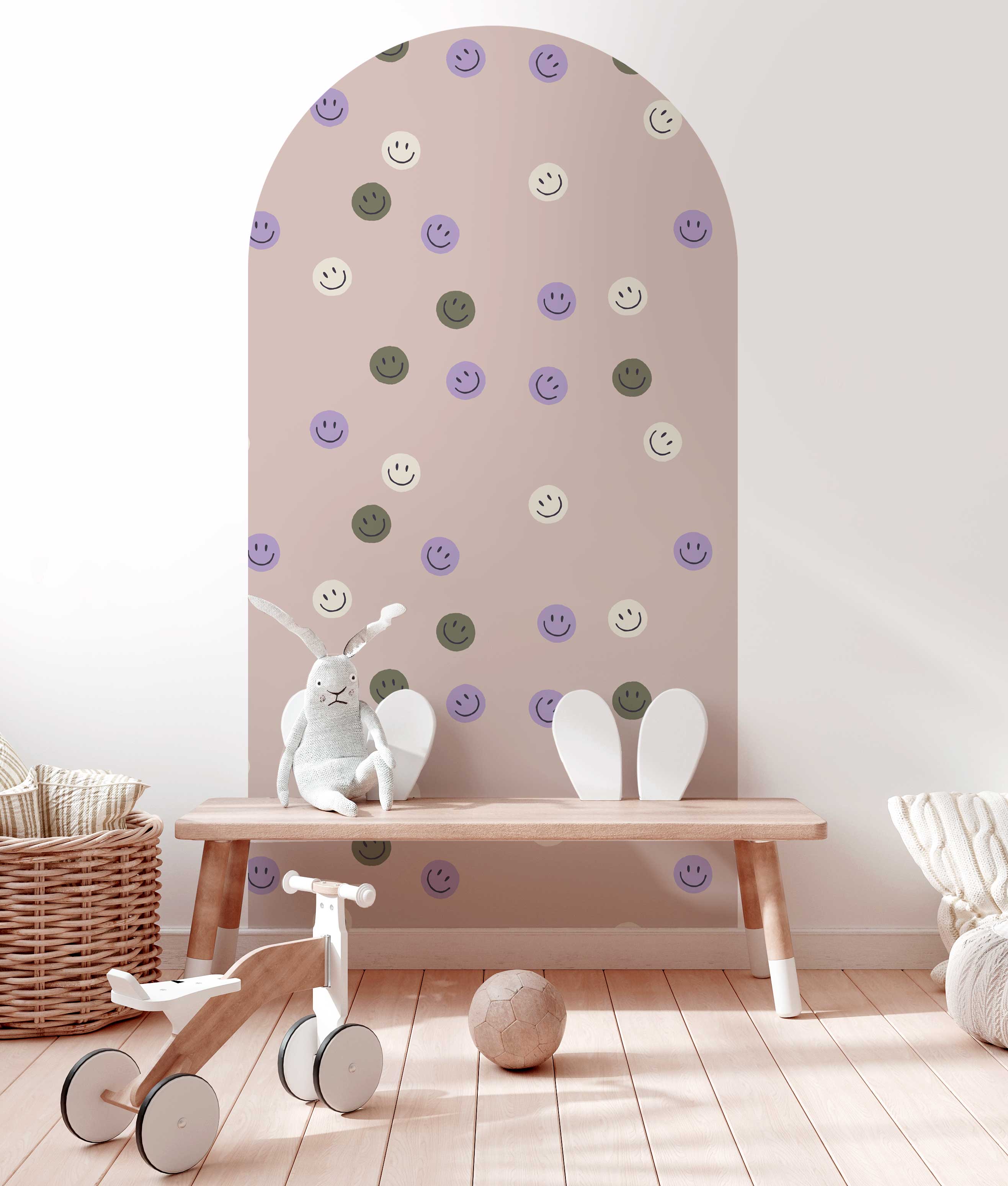 Peel and Stick Arch Wallpaper Decal - Smiley Face Wall Stickers for Home Decor | Perfect for Bedroom, Nursery & Kids Room
