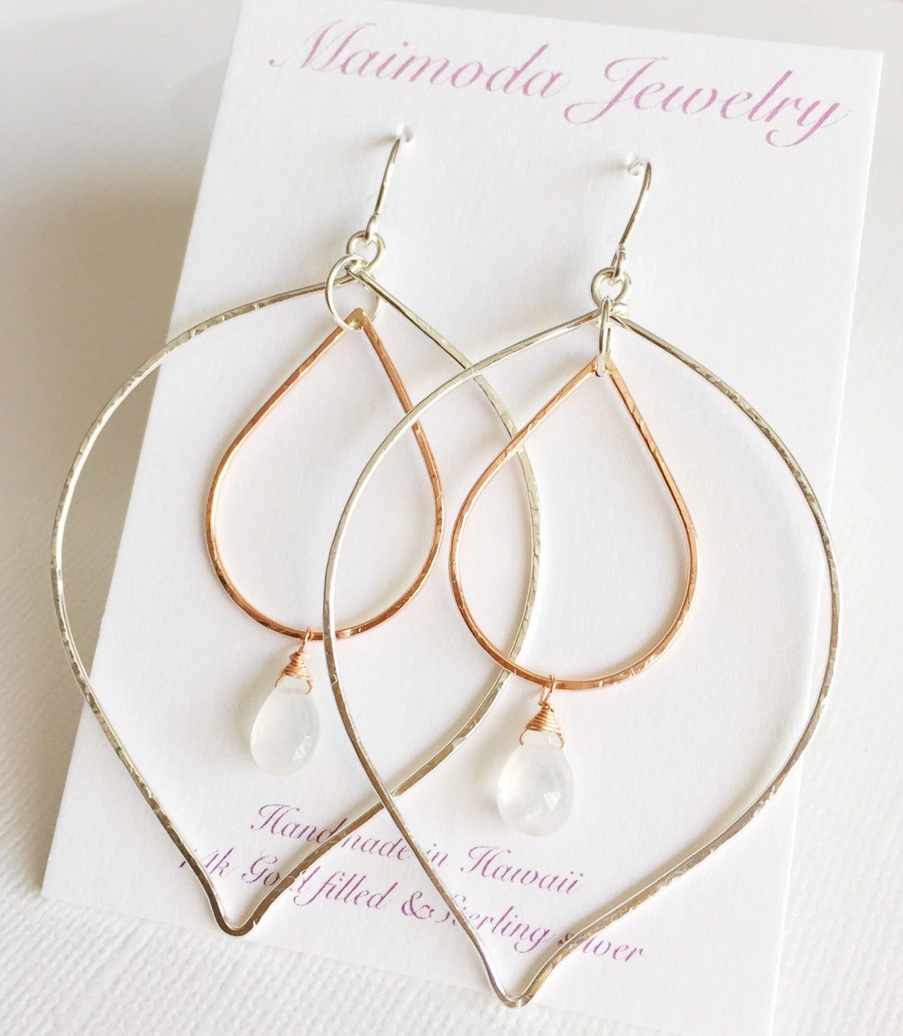 Yoshiko Moonstone Earrings (E133) – Elegant Handmade Jewelry for Women, Perfect for Weddings, Parties & Special Occasions