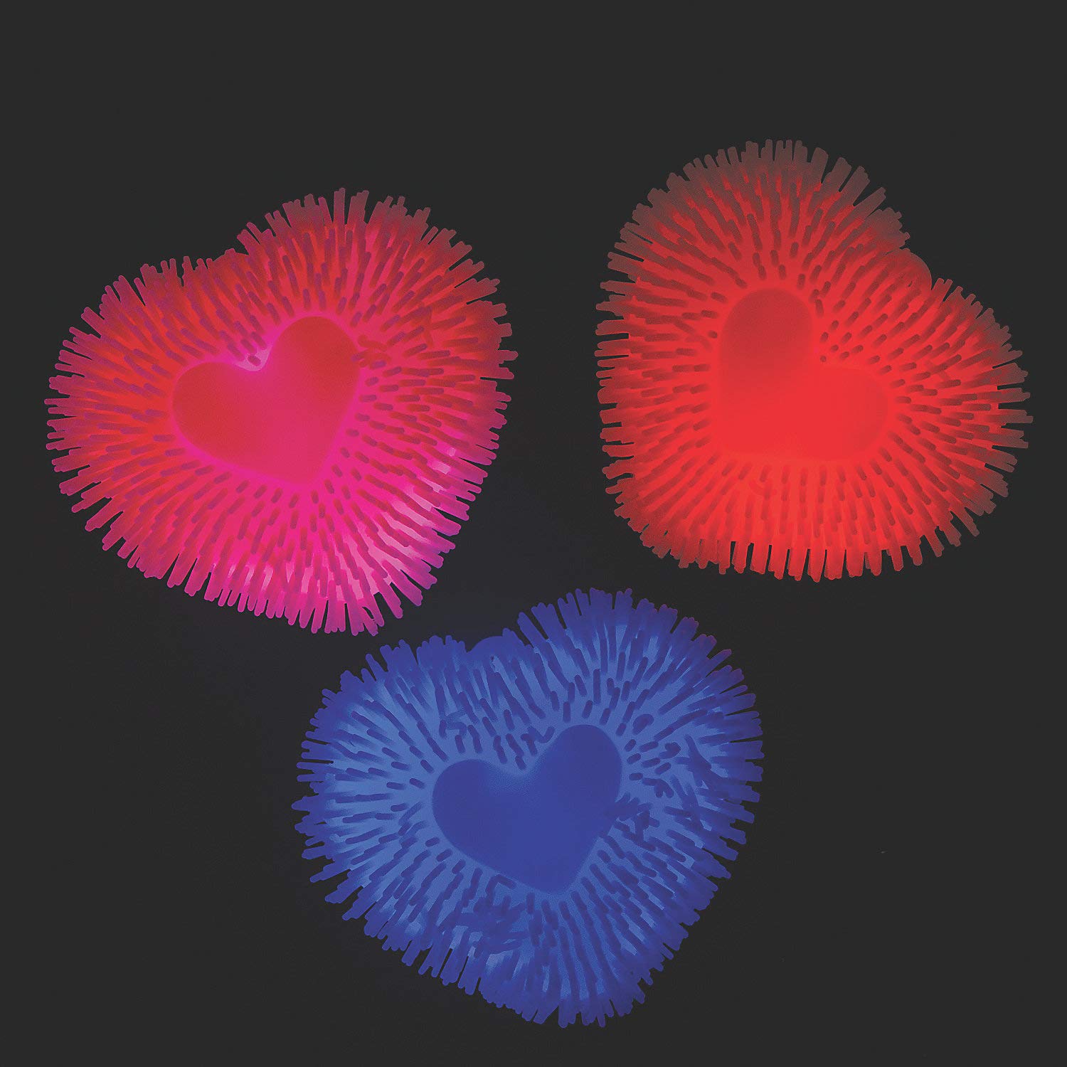 Valentine LED Heart Puffer Toys - 12 Pack Light Up Inflatable Heart Decorations for Valentine's Day Party Favors, Classroom Rewards, and Romantic Gifts