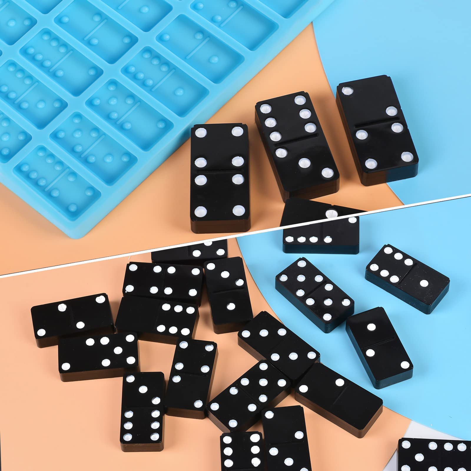 DoreenBow Dominoes Storage Box Resin Molds - Premium Silicone Molds for DIY Epoxy Resin Dominoes, Dot Domino Game & Craft Projects - Perfect for Resin Art, Jewelry Making, and Board Game Accessories