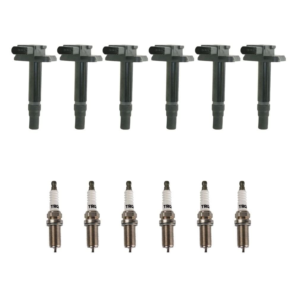 TRQ Ignition Coil and Spark Plug Kit - Compatible with 2000-2004 Audi A6 Quattro, 2000-2002 A8 Quattro, 2002-2003 S6, 2001-2003 S8 - High Performance Replacement Parts for Smoother Engine Start & Better Fuel Efficiency