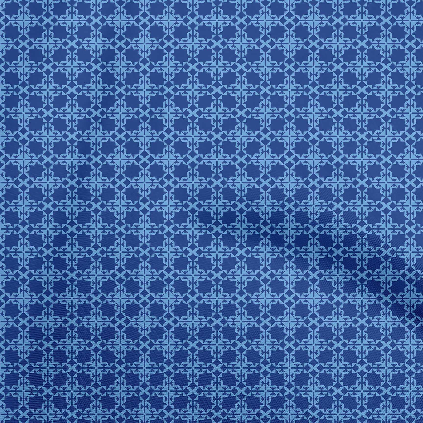 oneOone Cotton Cambric Indigo Blue Geometric Print Fabric by The Yard - 42 Inch Wide for DIY Clothing, Quilting & Home Decor Projects | Premium Sewing Supplies for Dressmaking & Crafting