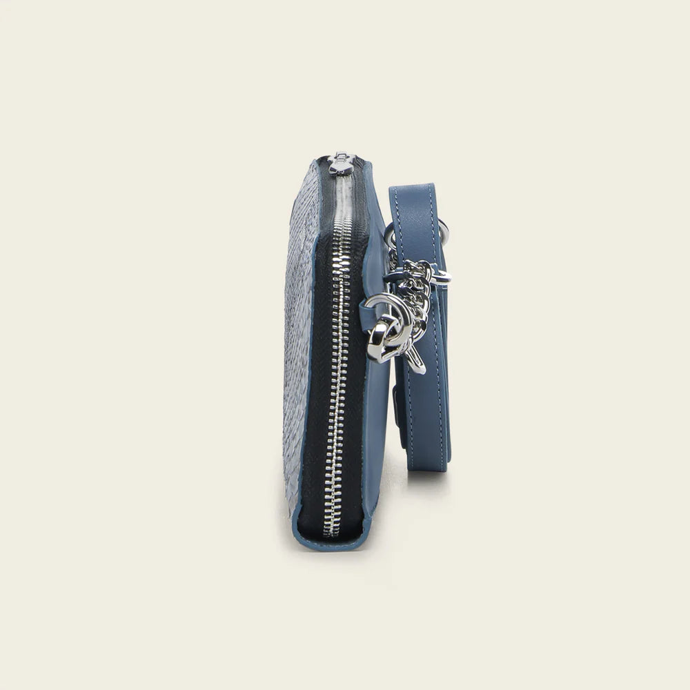 BD229PM Women's Cuadra Blue Python Print Casual Wristlet Wallet - Stylish & Compact for Everyday Use, Travel, and Parties