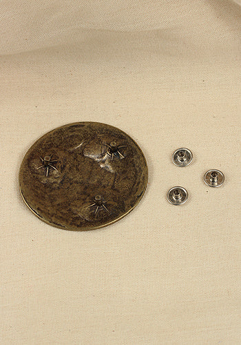 Antique Brass Viking Rivet Plate - Handcrafted Decorative Metal Accent for Furniture, Leather Craft & DIY Projects - Perfect for Home Decor, Viking Costumes & Medieval Themed Events