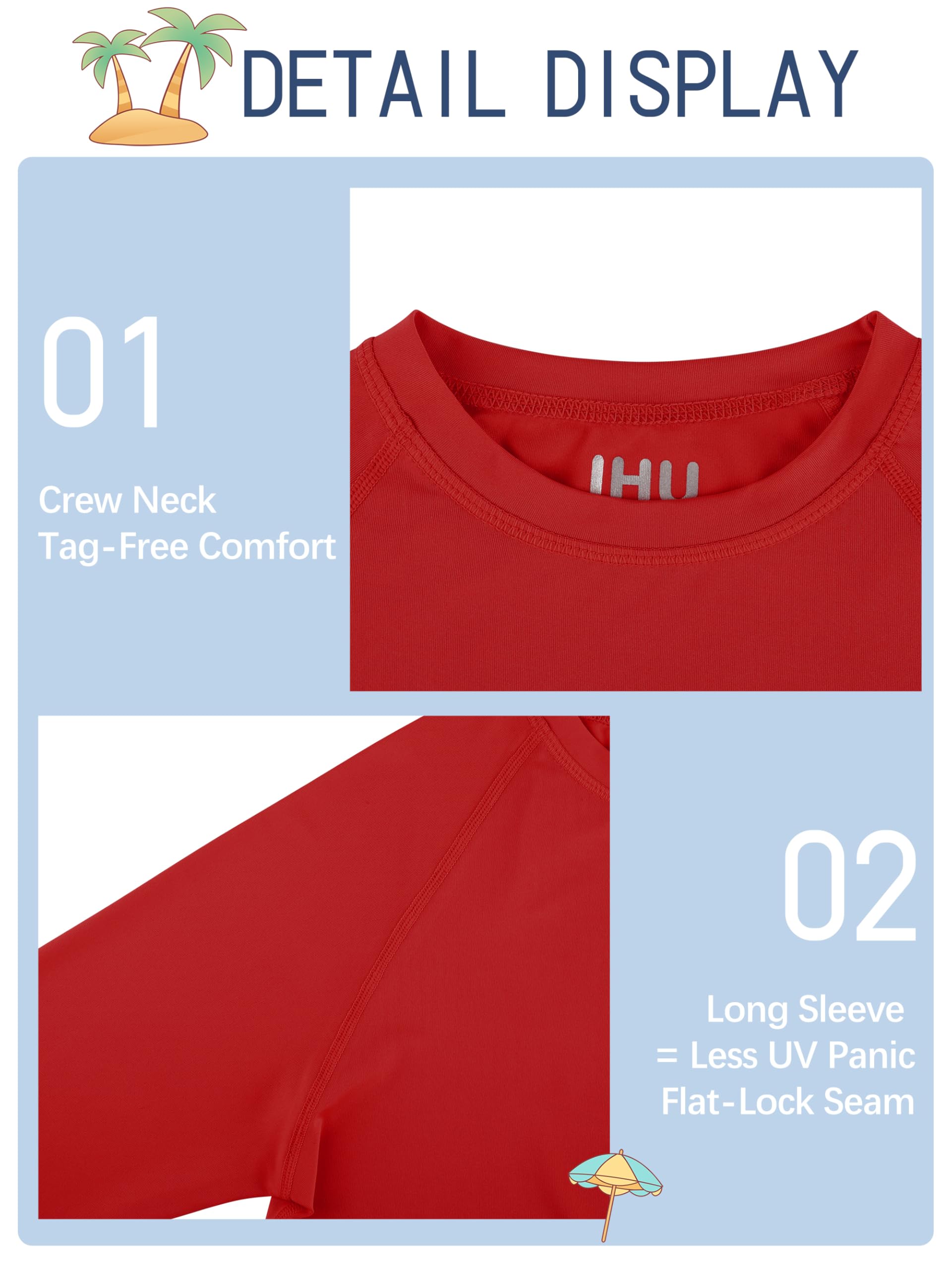 4 Pack Boys' Rash Guard Shirts - SPF 50+ UV Sun Protection, Quick Dry Long Sleeve Swim Shirts for Youth & Kids - Perfect for Beach, Pool & Water Sports