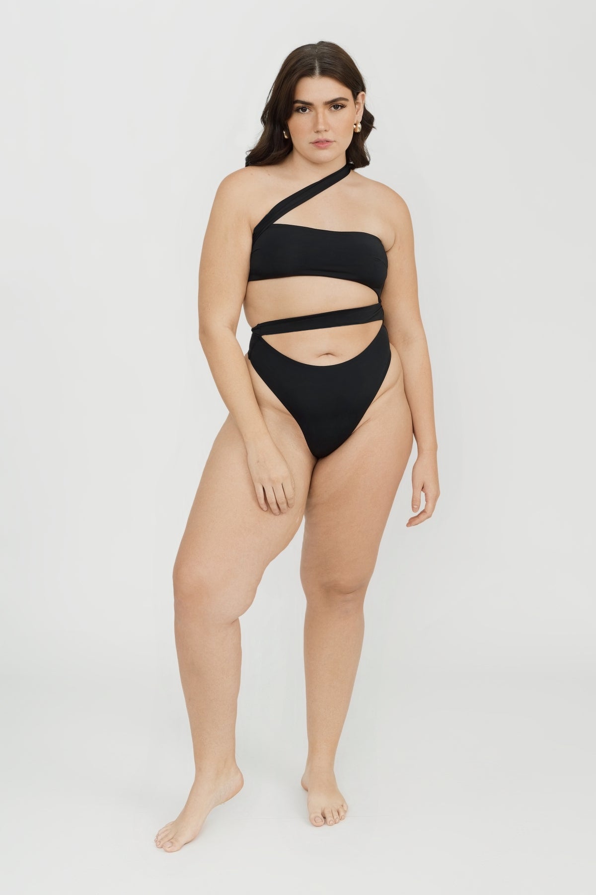 Paloma One Piece Swimsuit - Black Women's High Waisted Bathing Suit for Swimming, Beach & Vacation