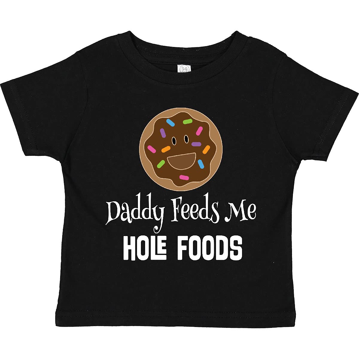 Inktastic Donut Daddy Feeds Me Hole Foods Toddler T-Shirt - Cute Funny Donut Graphic Tee for Kids - Perfect for Playdates, Birthday Parties & Family Outfits