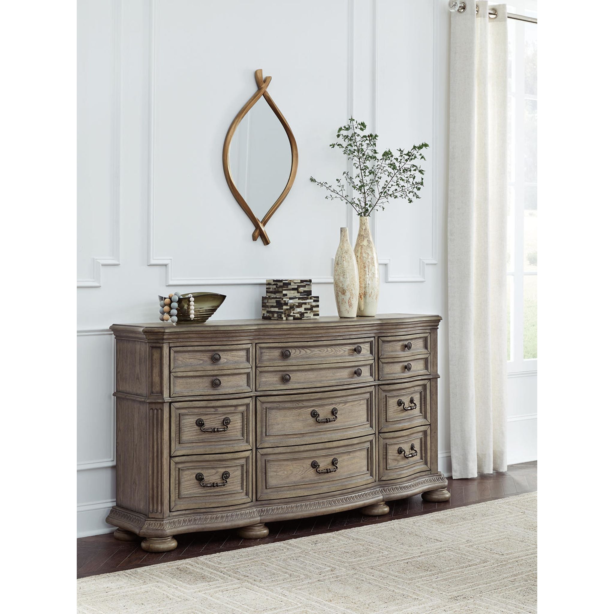 Ardenfield Dresser Light Brown - Modern Wooden Chest of Drawers for Bedroom & Living Room Storage