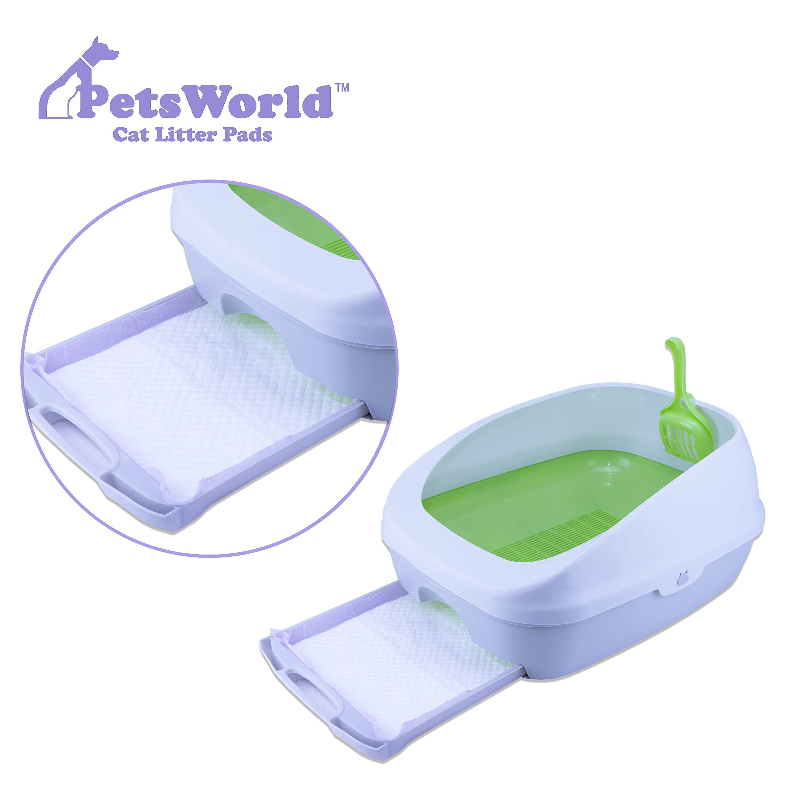 PETSWORLD Cat Pad Refills for Tidy Cats Breeze Litter System - 400 Pads | Super Absorbent & Odor Control | Perfect for Multi-Cat Homes & Small Spaces