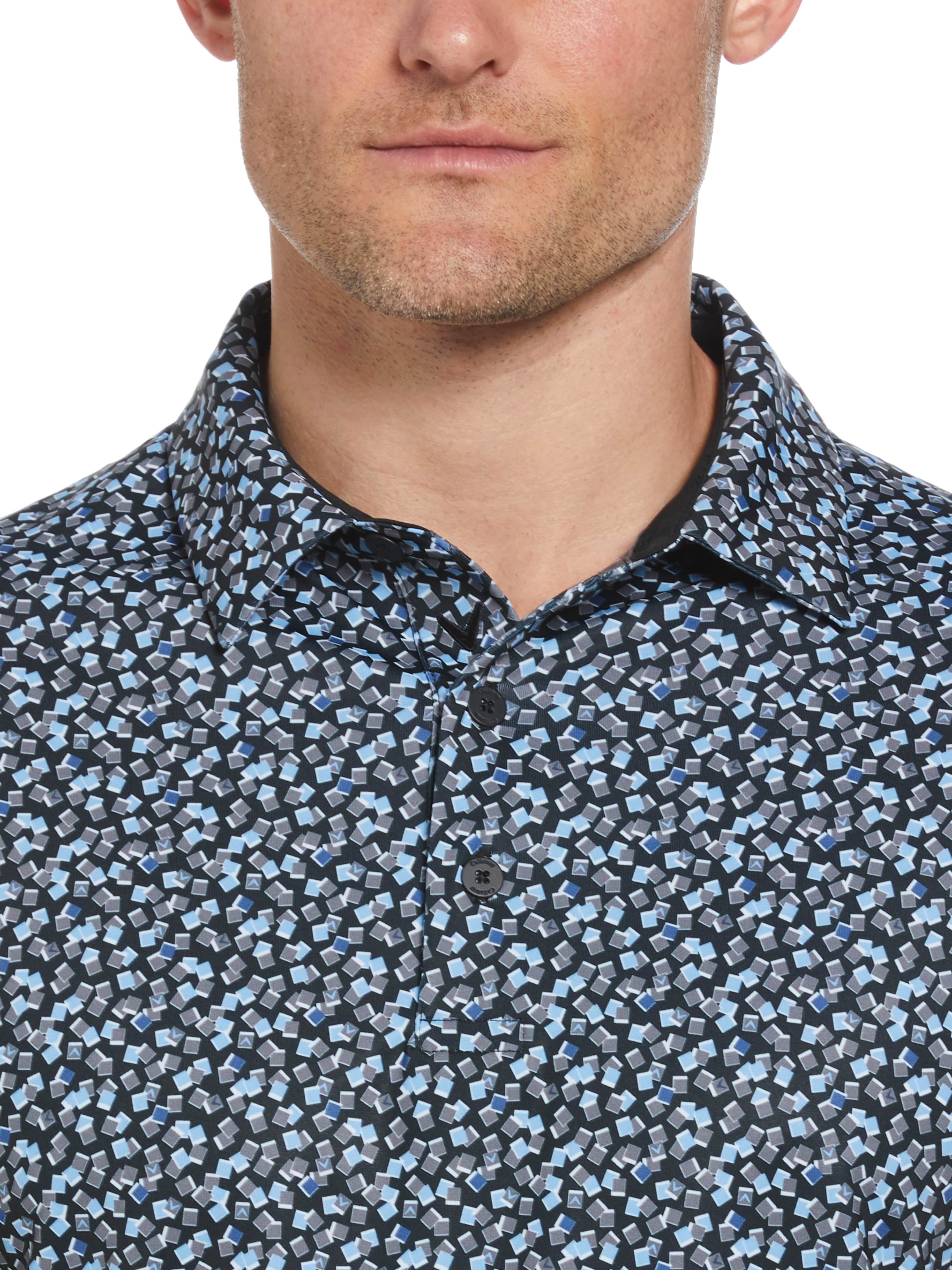 Men's Stylish Polaroid Confetti Print Golf Polo Shirt - Breathable & Comfortable for Golf, Casual Wear & Summer Outings