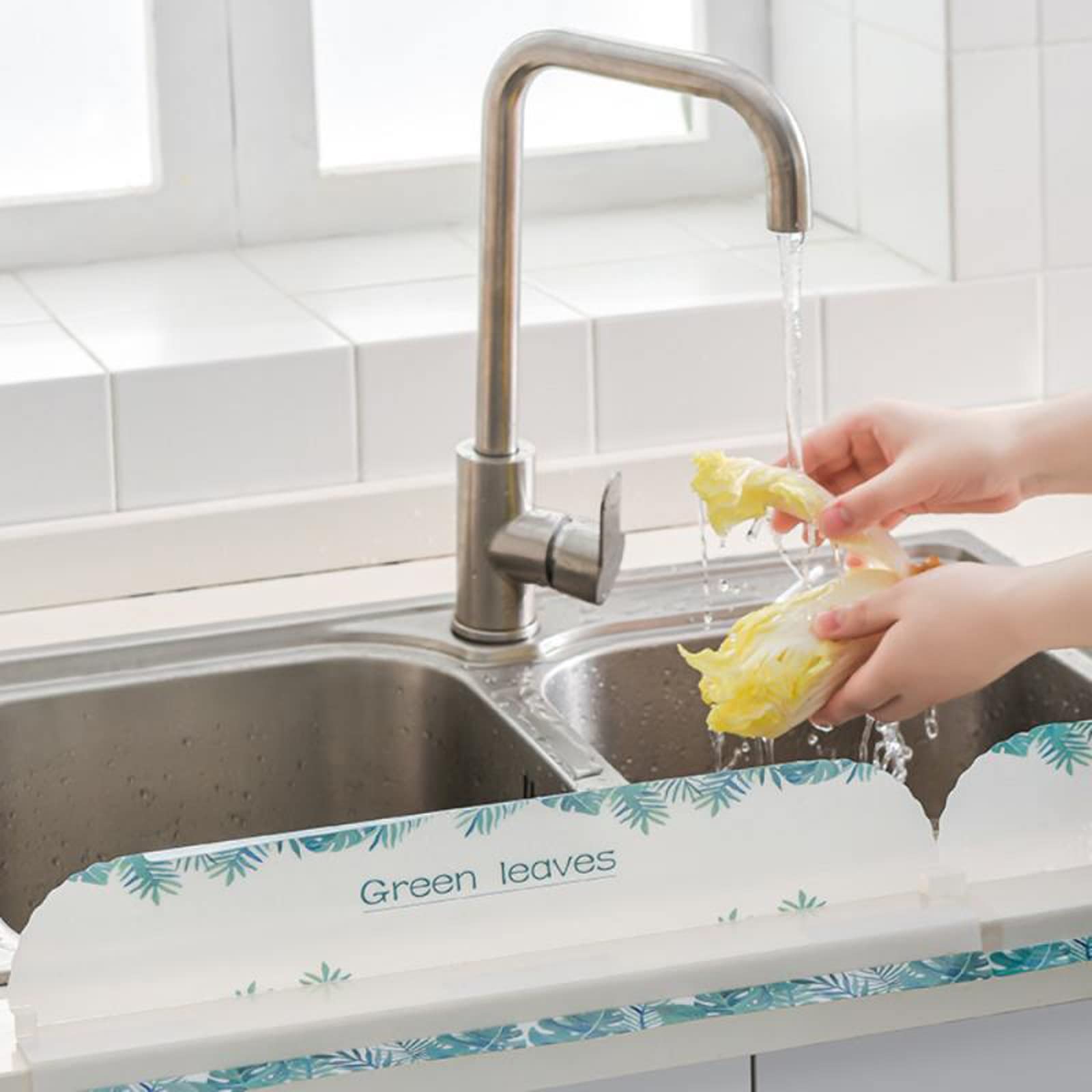 **Non-Slip Kitchen Sink Splash Guard & Absorbent Faucet Mat - 2 Pack, Green - Farmhouse & RV Sink Protector for Water Spills & Drying Dishes**    *(Perfect for Farmhouse, RV, or Home Kitchens - Prevents Water Splashes & Keeps Countertops Dry!)*