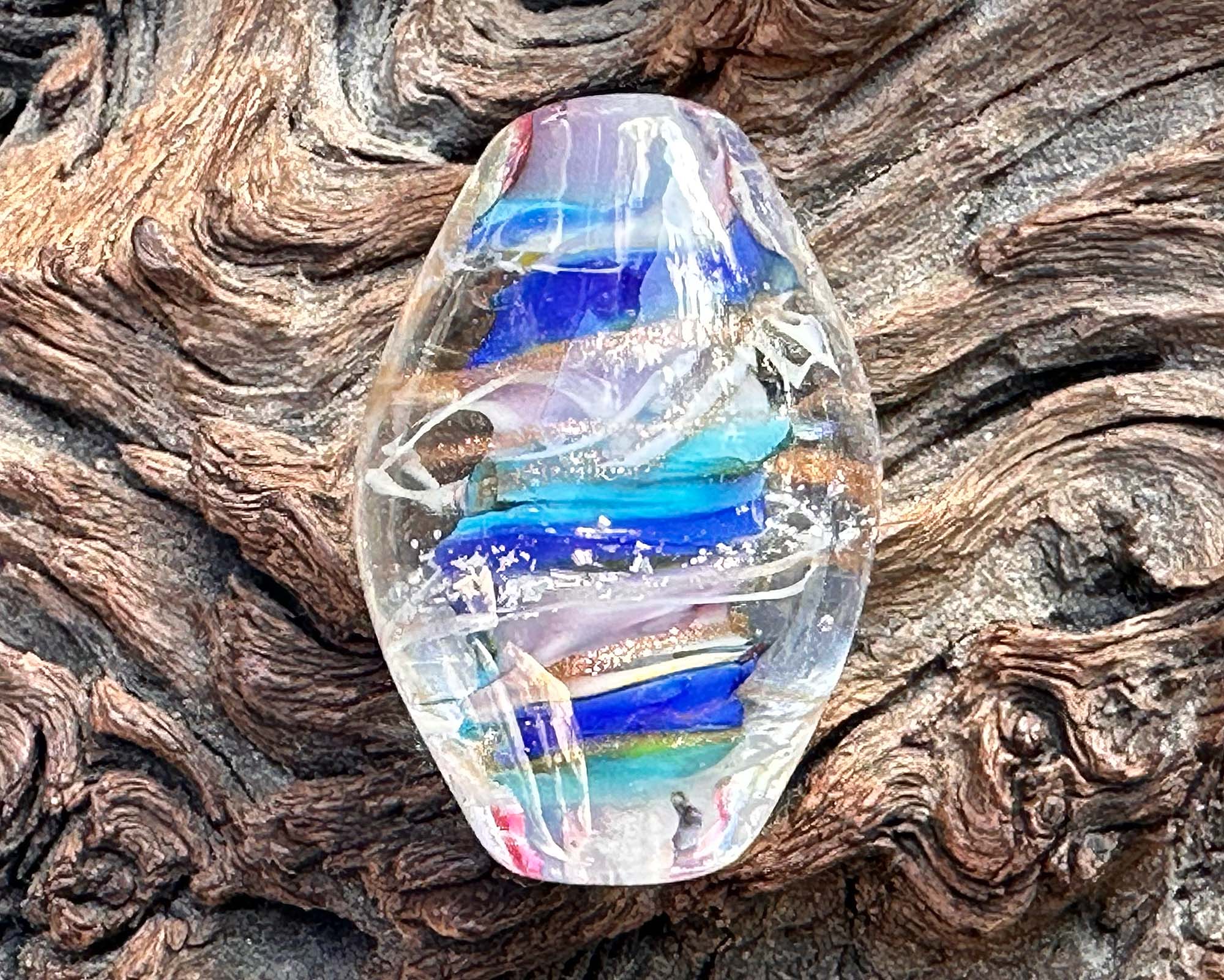 Dreamy Spiral Twist Lampwork Glass Focal Bead for Jewelry Making - Handmade SRA Bead for Necklaces, Bracelets & DIY Crafts - Perfect for Bohemian Style Accessories