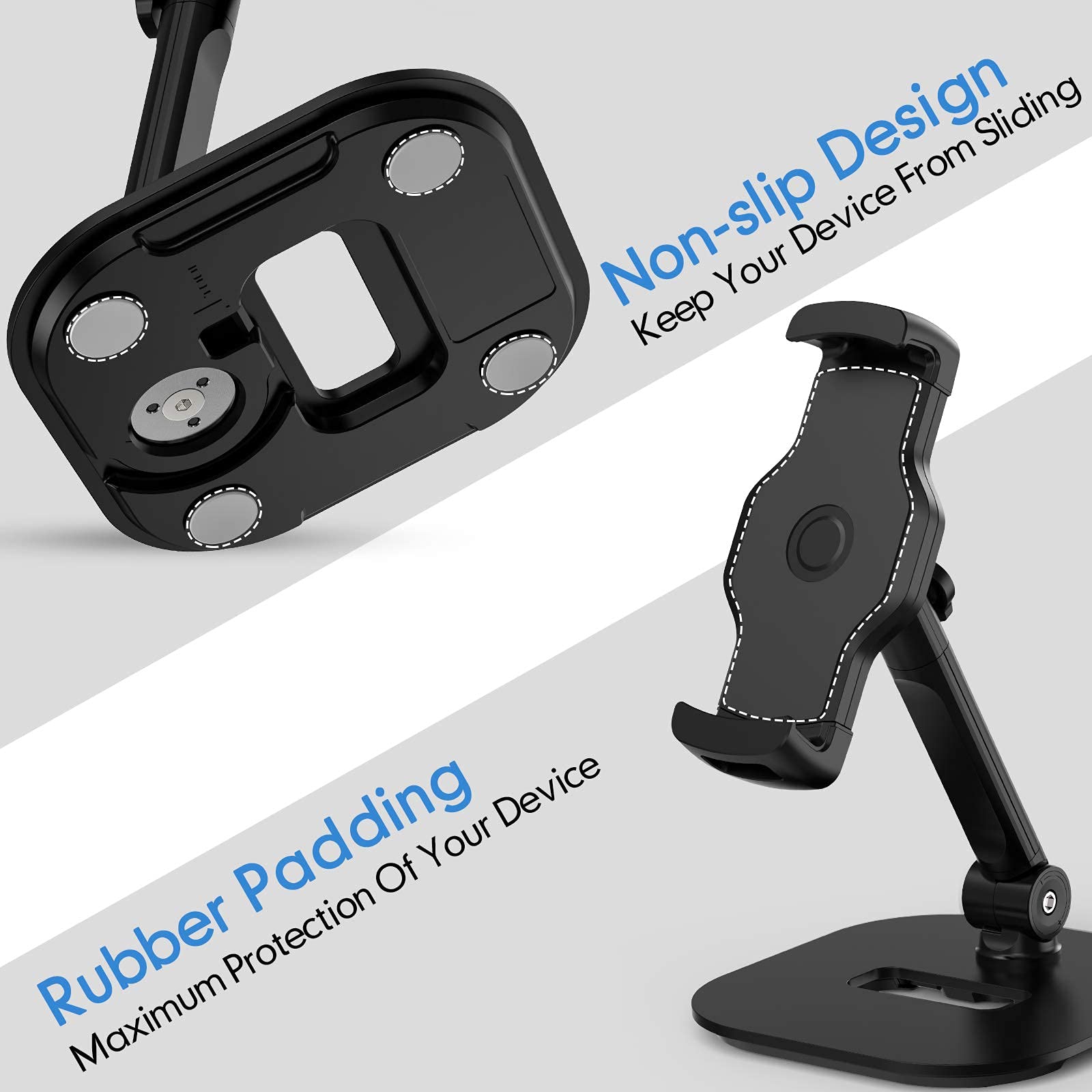 AboveTEK Adjustable Tablet Stand Holder for iPad 7-13 inch, iPad Pro/Air/Mini, Samsung Galaxy Tab, Nexus - Universal Desktop Stand for 4.7''-13.5'' Tablets & Phones - Perfect for Work, Study, Watching Videos & Video Calls