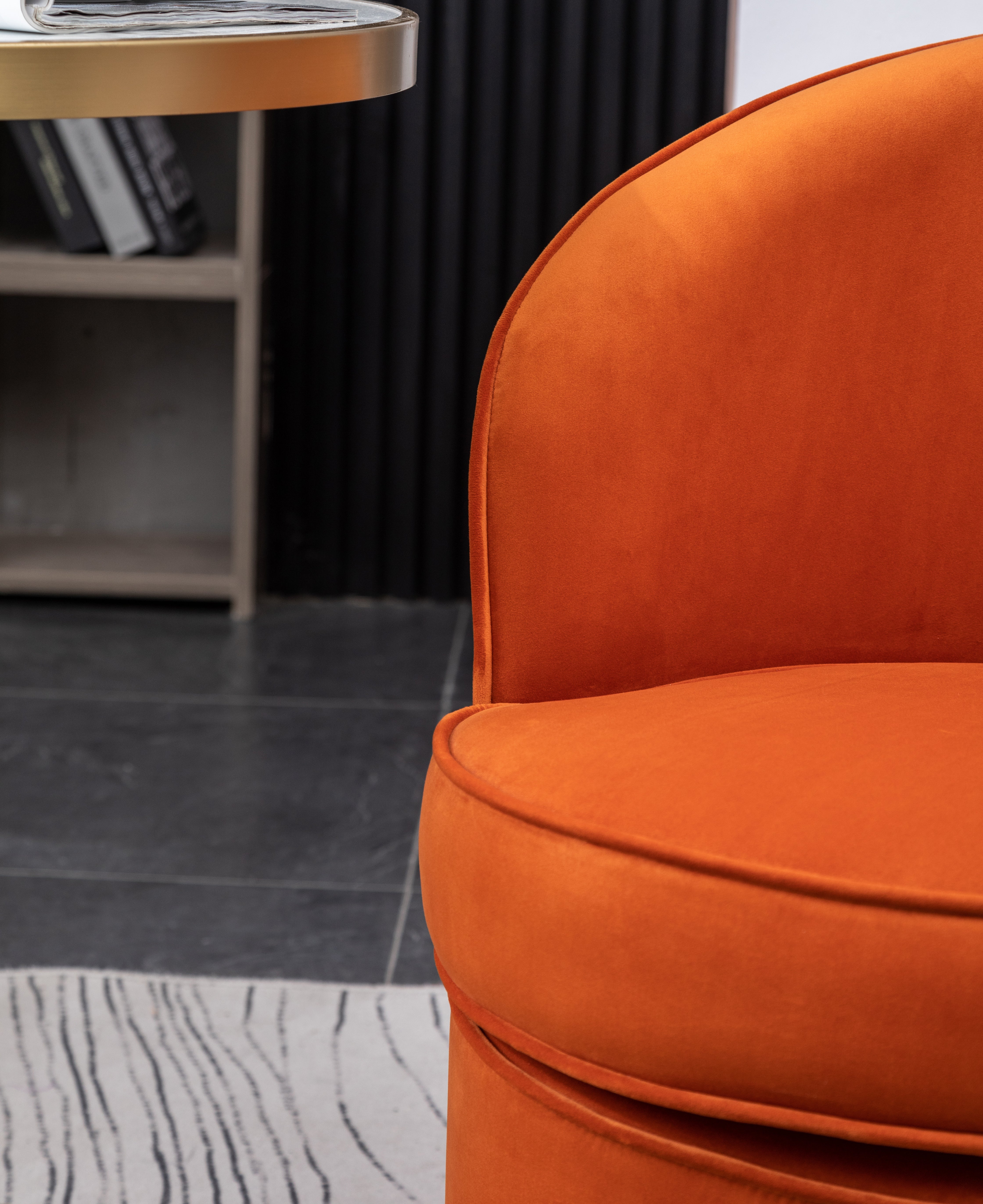 Roundhill Furniture Wania Contemporary Velvet Swivel Chair - Modern Accent Chair with 360° Rotation for Living Room, Bedroom & Office - Plush Velvet Upholstery & Sturdy Metal Base
