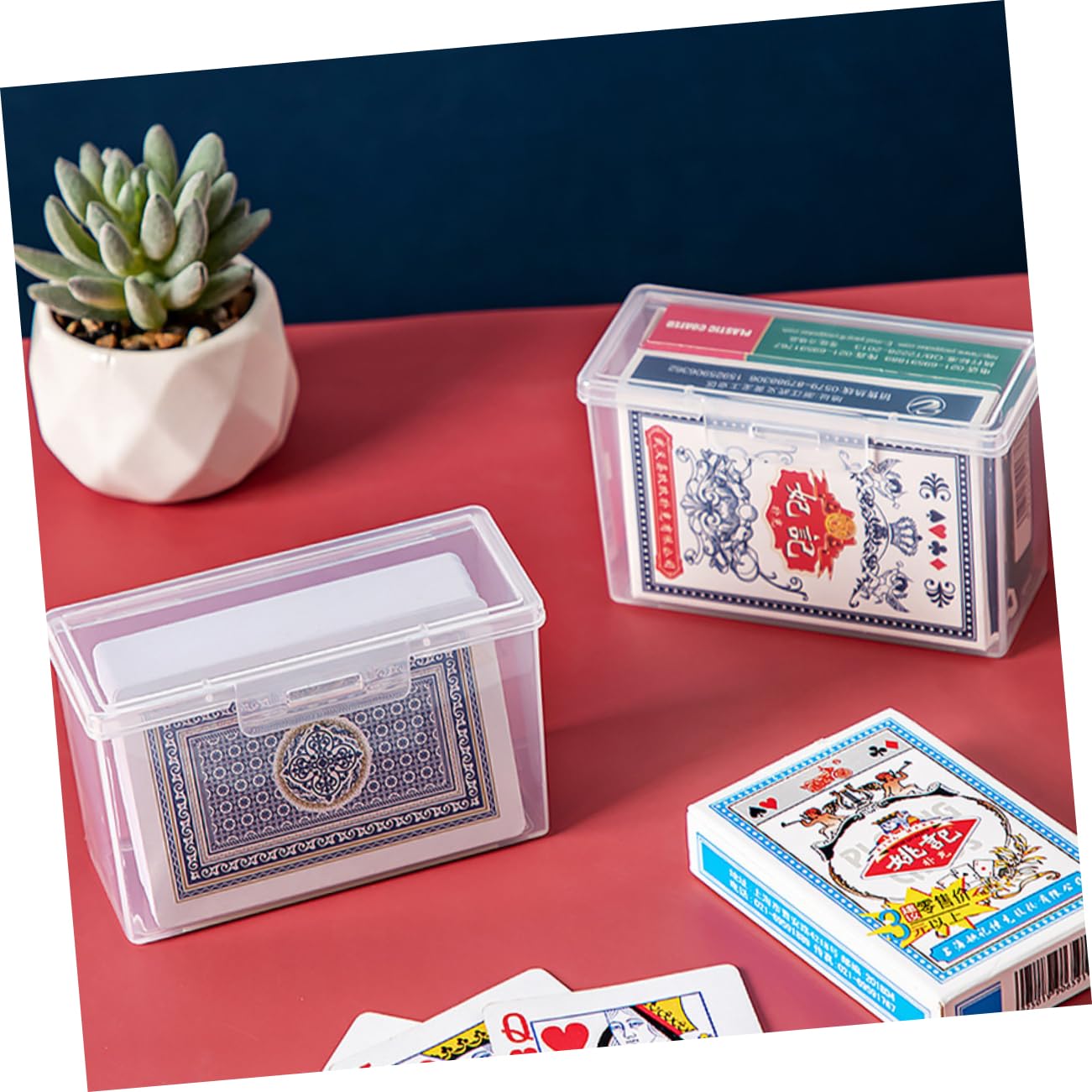 Elegant Card Storage Box Set of 2 - Premium Card Organizer for Home & Office Desktop - Perfect for Collectible Cards, Business Cards, and Greeting Cards Storage - Ideal for Organizing Trading Cards, Photos, and Important Documents