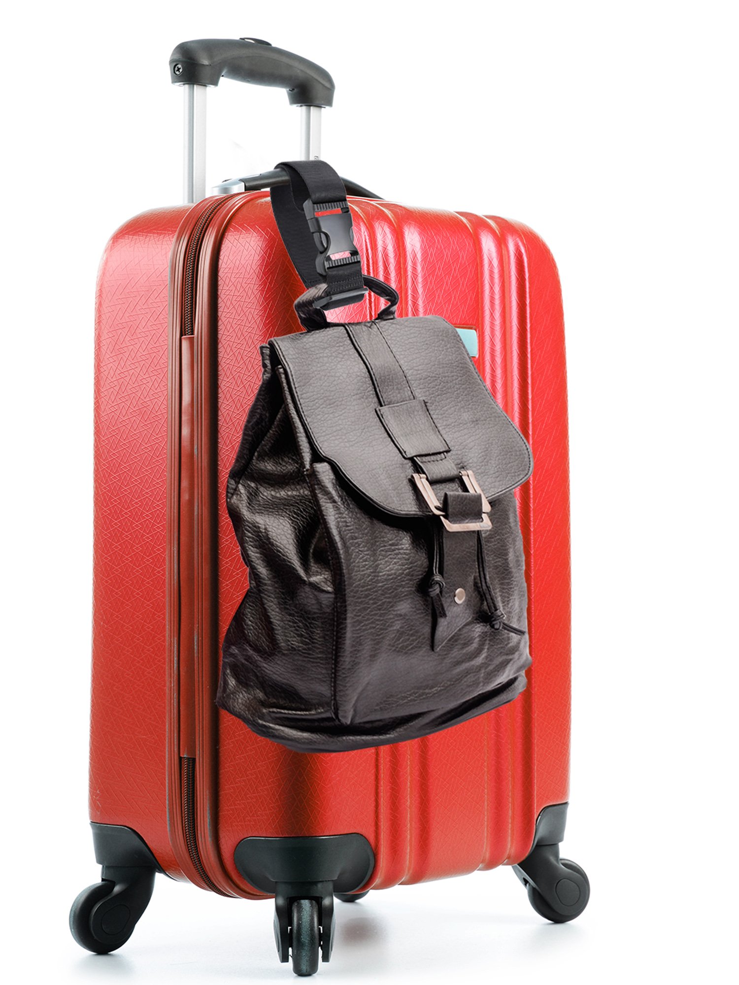 Frienda Adjustable Luggage Straps - 4-Pack Black Suitcase Belt for Connecting Bags | Travel Accessories for Secure Stacking & Easy Transport