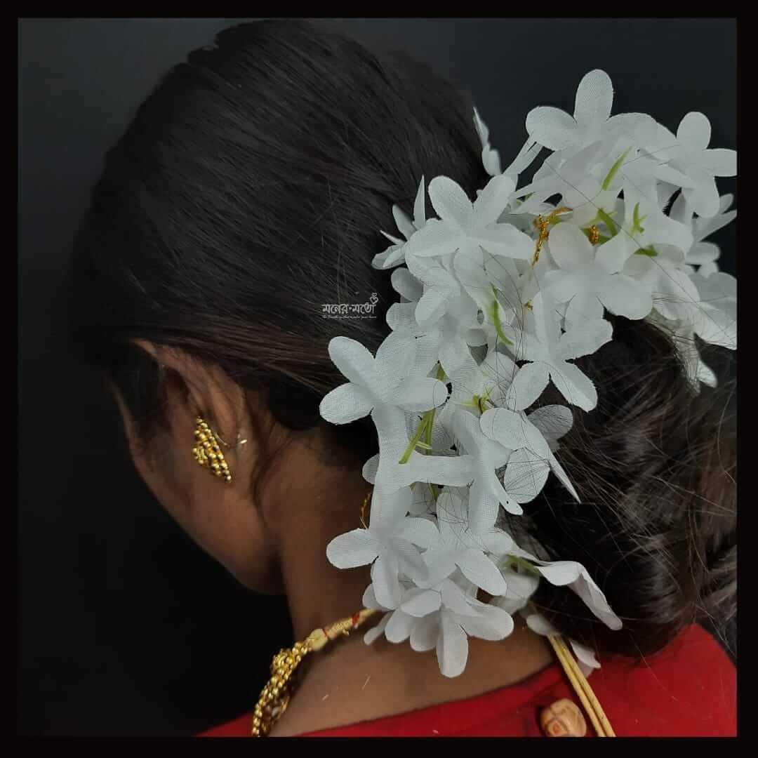 Elegant White Flower Hair Clips for Women - Pack of 2 Bridal Hair Accessories for Weddings, Parties & Everyday Wear