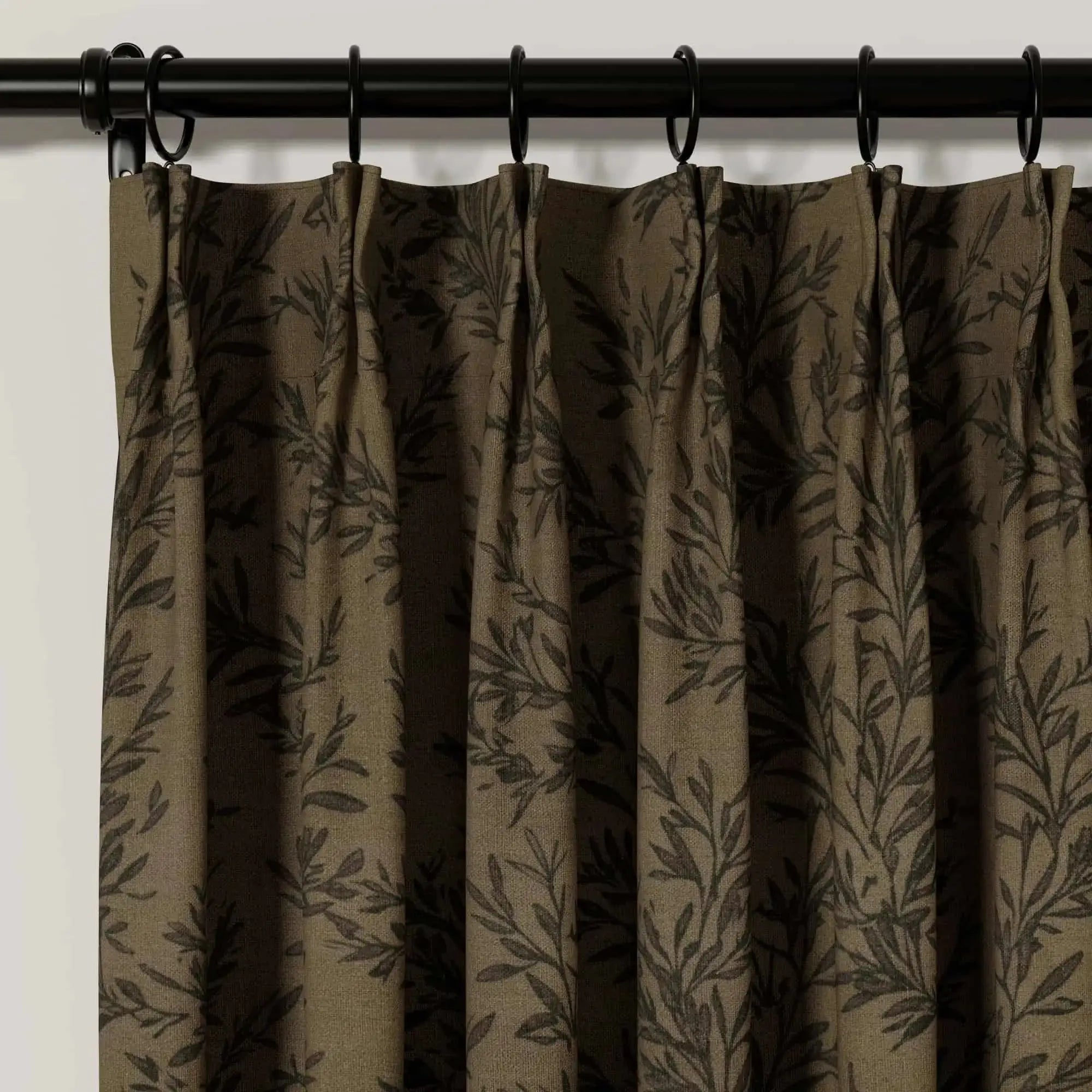 Elegant Sara Le Print Linen Pleated Cafe Curtains - Light Filtering Window Treatment for Kitchen, Dining Room & Bathroom