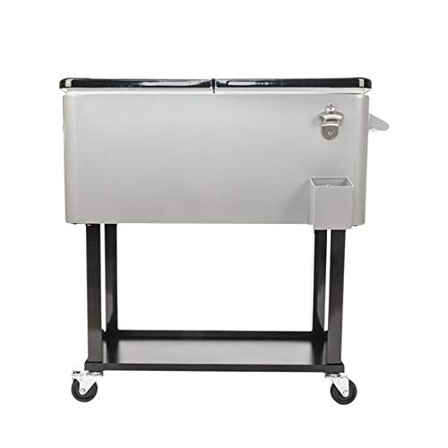 80QT Heavy Duty Iron Spray Cooler with Adjustable Shelf - Perfect for Outdoor Camping, Picnics, and Backyard BBQs