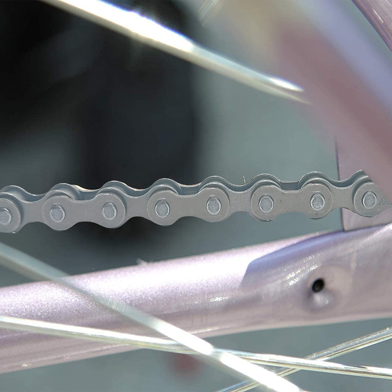 Single Speed Bike Chain - 1/2x1/8 Inch 1-Speed Bicycle Chain with 116 Links - Perfect for Urban Commuting & Fixie Bikes