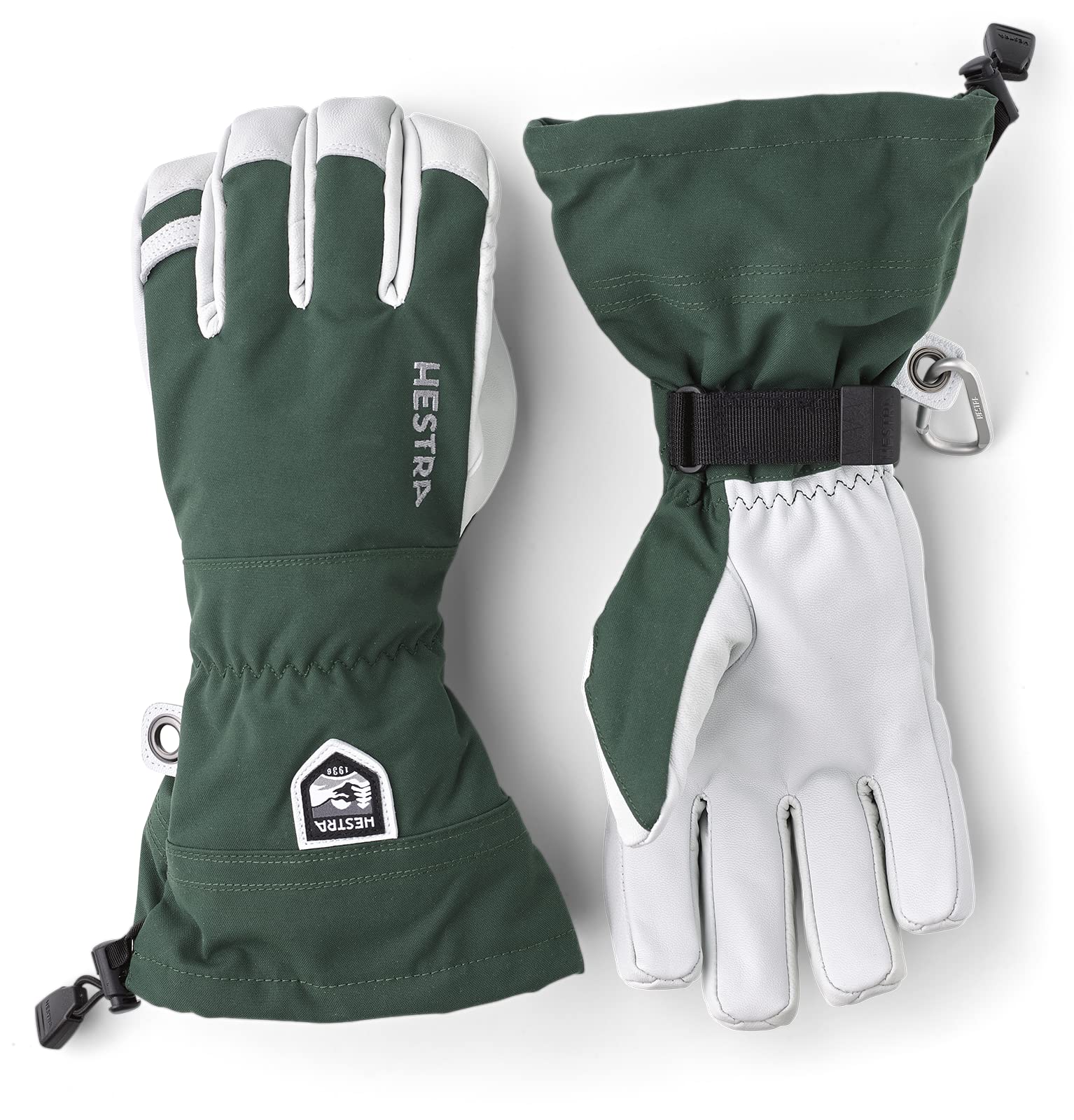Hestra Army Leather Heli Ski Gloves - Classic 5-Finger Winter Gloves for Skiing, Snowboarding, Mountaineering & Outdoor Adventures - Perfect for Extreme Cold Weather & Snow Sports