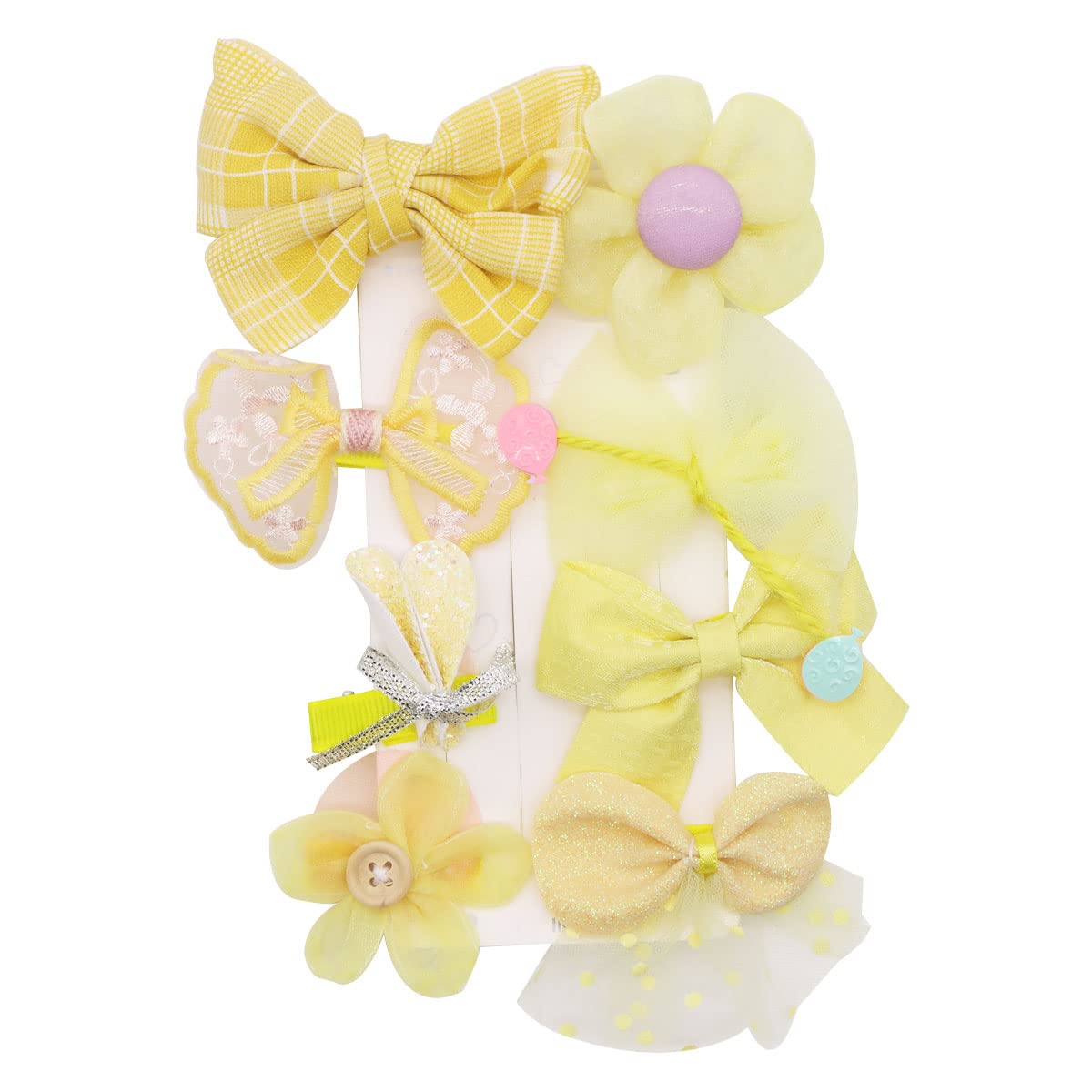 Non-Slip Baby Girl Hair Clips Set - Soft Fully Lined Hair Accessories for Toddlers & Little Girls (Yellow, One Size) - Perfect for Daily Wear, Parties & Special Occasions