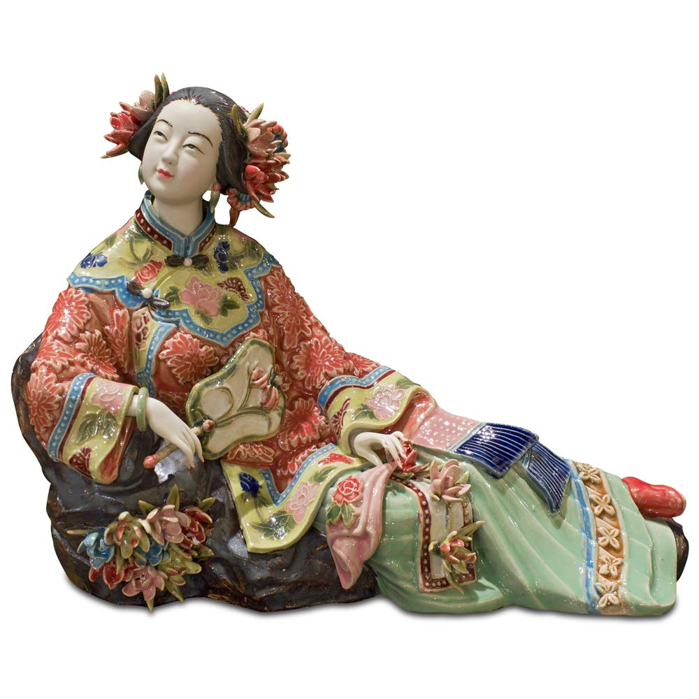 Antique Chinese Porcelain Figurine - Qing Dynasty Lady in Spring Garment | Handcrafted Collectible Home Decor | Perfect for Vintage Display & Asian-Inspired Interior Design