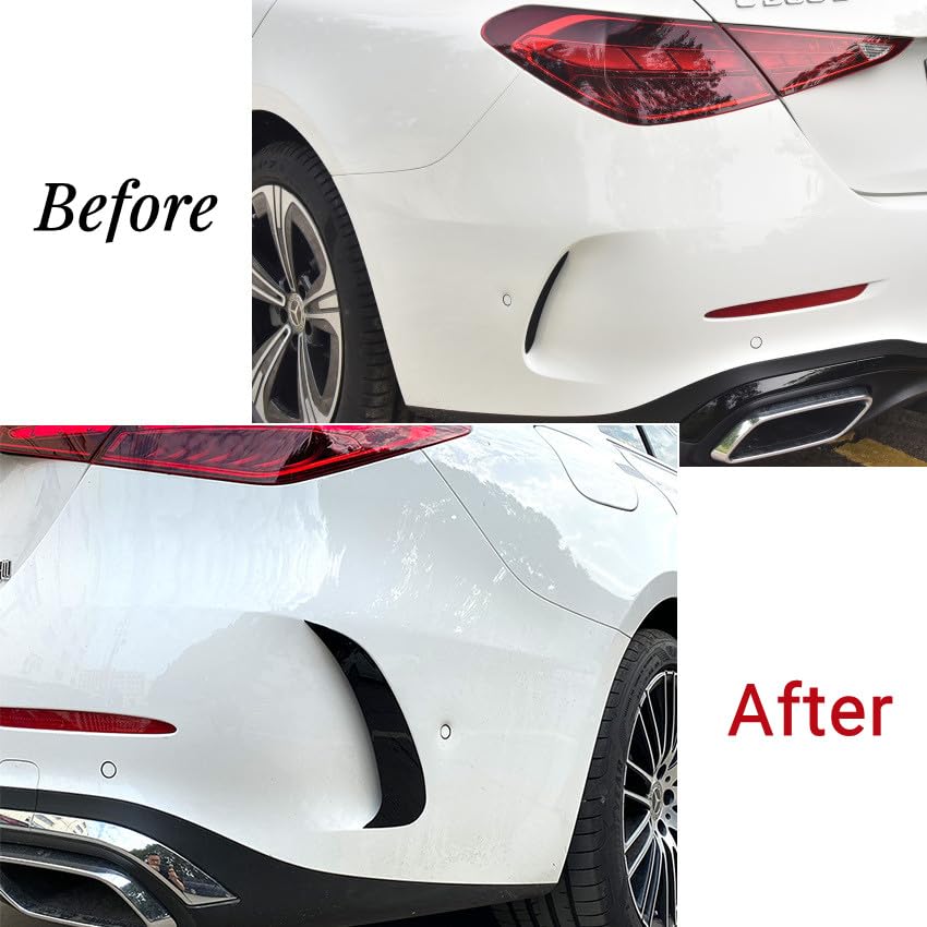 Qiilu Rear Bumper Side Vent Spoiler - 2PCS Glossy Black Replacement for Mercedes-Benz C-Class W206 (Left & Right) - Enhance Aerodynamics & Style for Sedan Performance