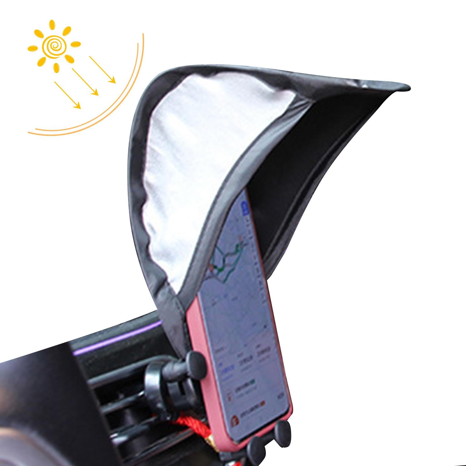 Portable Phone Sun Shade & Glare Shield for Car & Motorcycle - Silver Umbrella Phone Stand for Sunscreen Protection | Perfect for Driving, Outdoor Activities & Travel