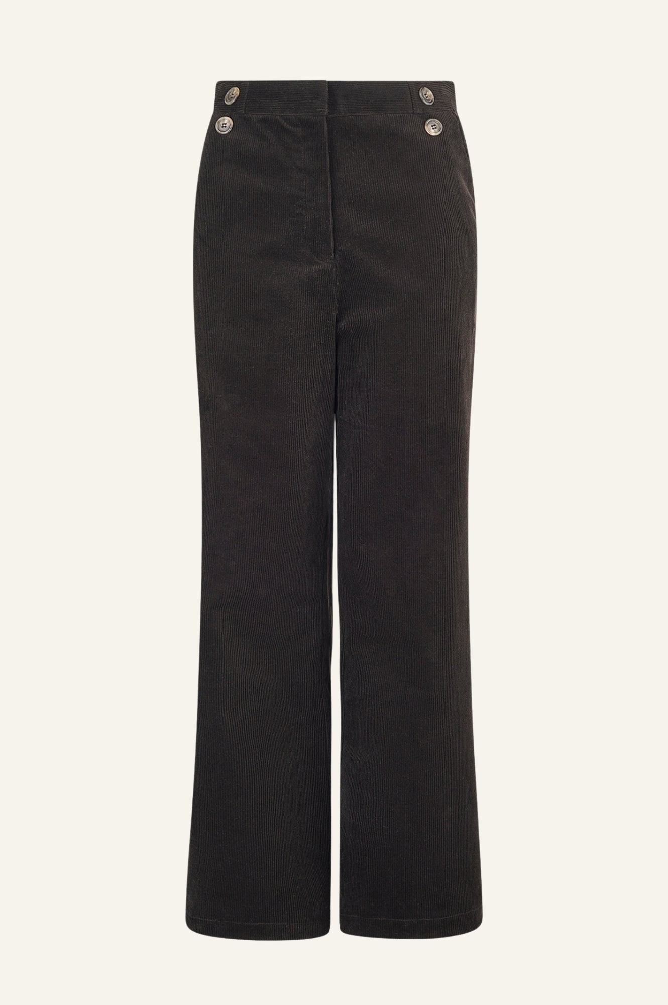 Brooke Stretch Corduroy Pants for Women - Comfortable High Waist Slim Fit Trousers in Chocolate Brown | Perfect for Office, Casual Wear & Fall Fashion