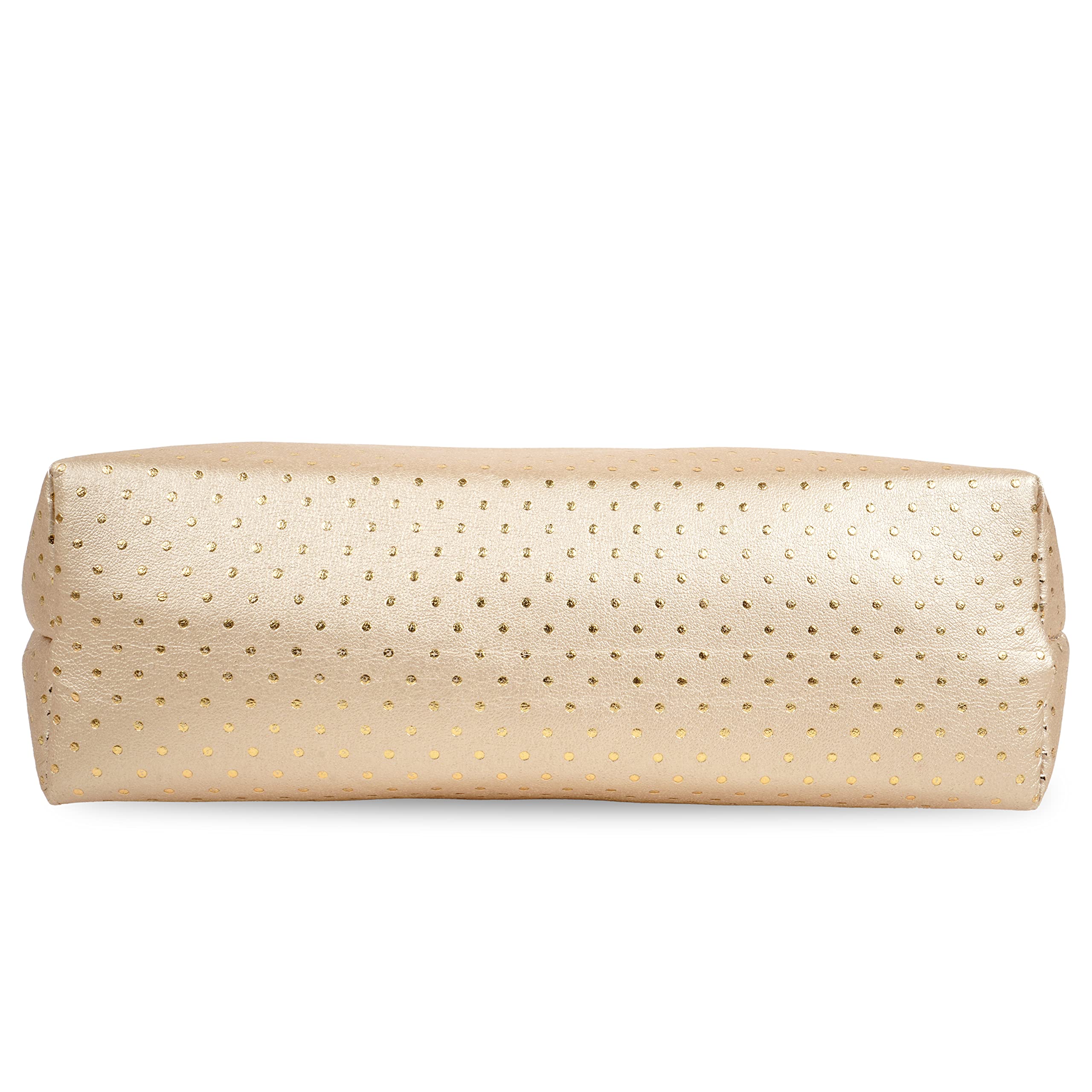 Orviz Waterproof Makeup Bag for Travel & Storage - Golden Cosmetic Pouch for Makeup, Toiletries & Essentials - Perfect for Gym, Vacation & Daily Use