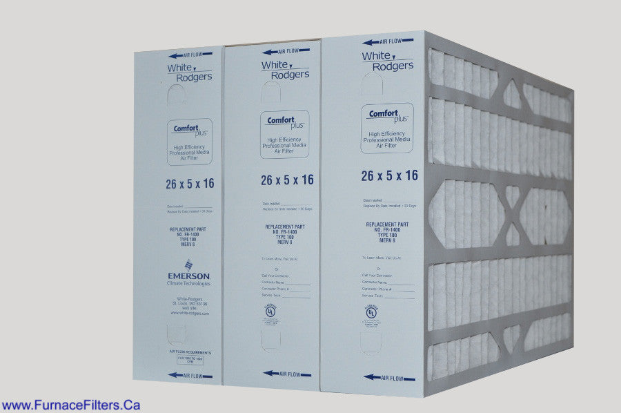 White Rodgers 16x26x5 Furnace Air Filter - Case of 3 | Compatible with Sears/Kenmore Furnaces | Improves Indoor Air Quality for Homes & Offices