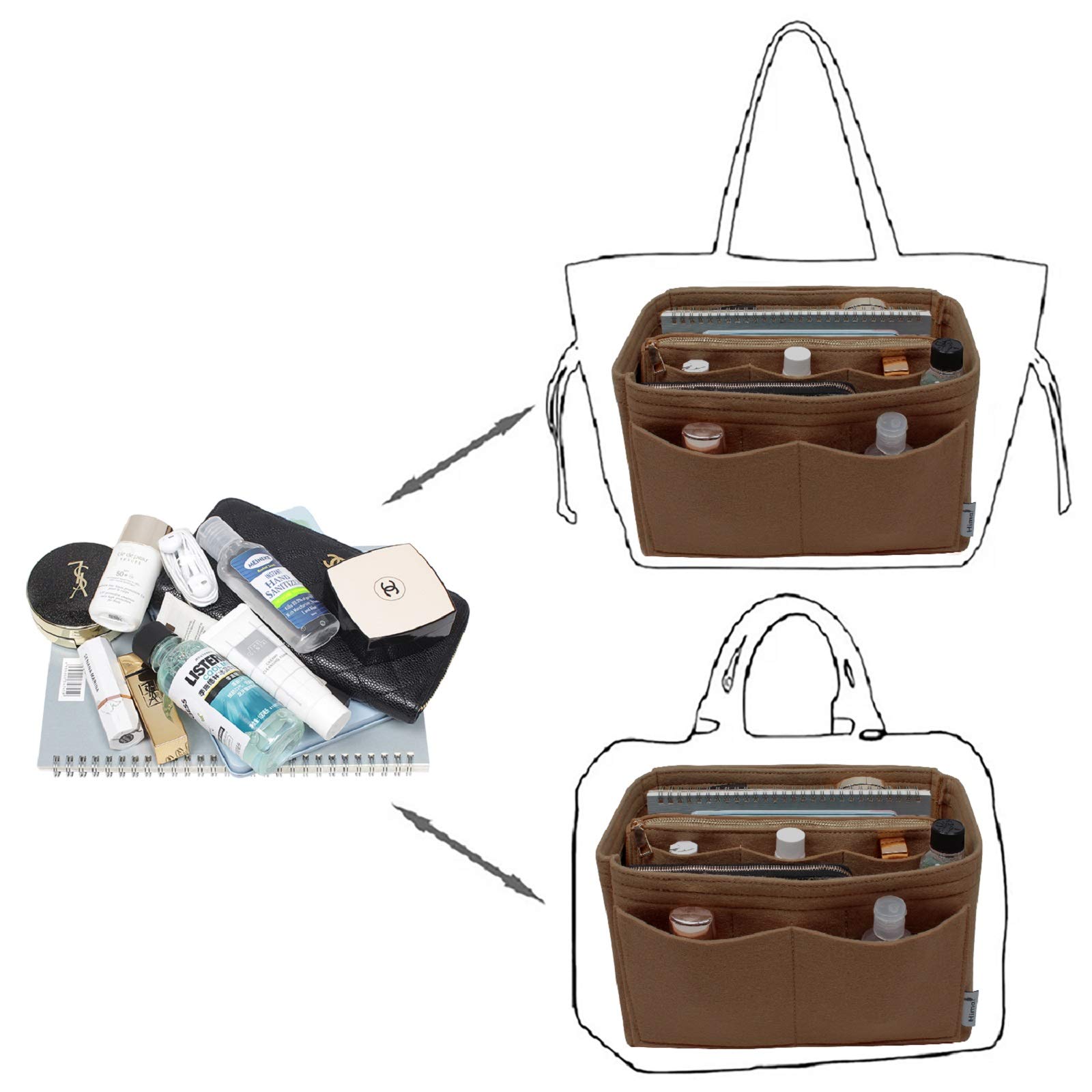 Premium Purse Organizer Insert for Handbags - 5 Sizes Fits Speedy, Neverfull & More | Perfect for Travel, Work & Daily Organization
