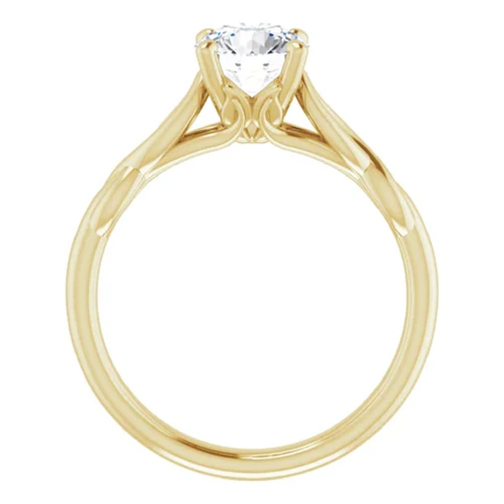 10K Solid Yellow Gold Handmade Engagement Ring - 1 CT Round Cut Moissanite Diamond Solitaire Wedding Ring for Women - Perfect for Proposals, Anniversaries & Bridal Jewelry Gifts