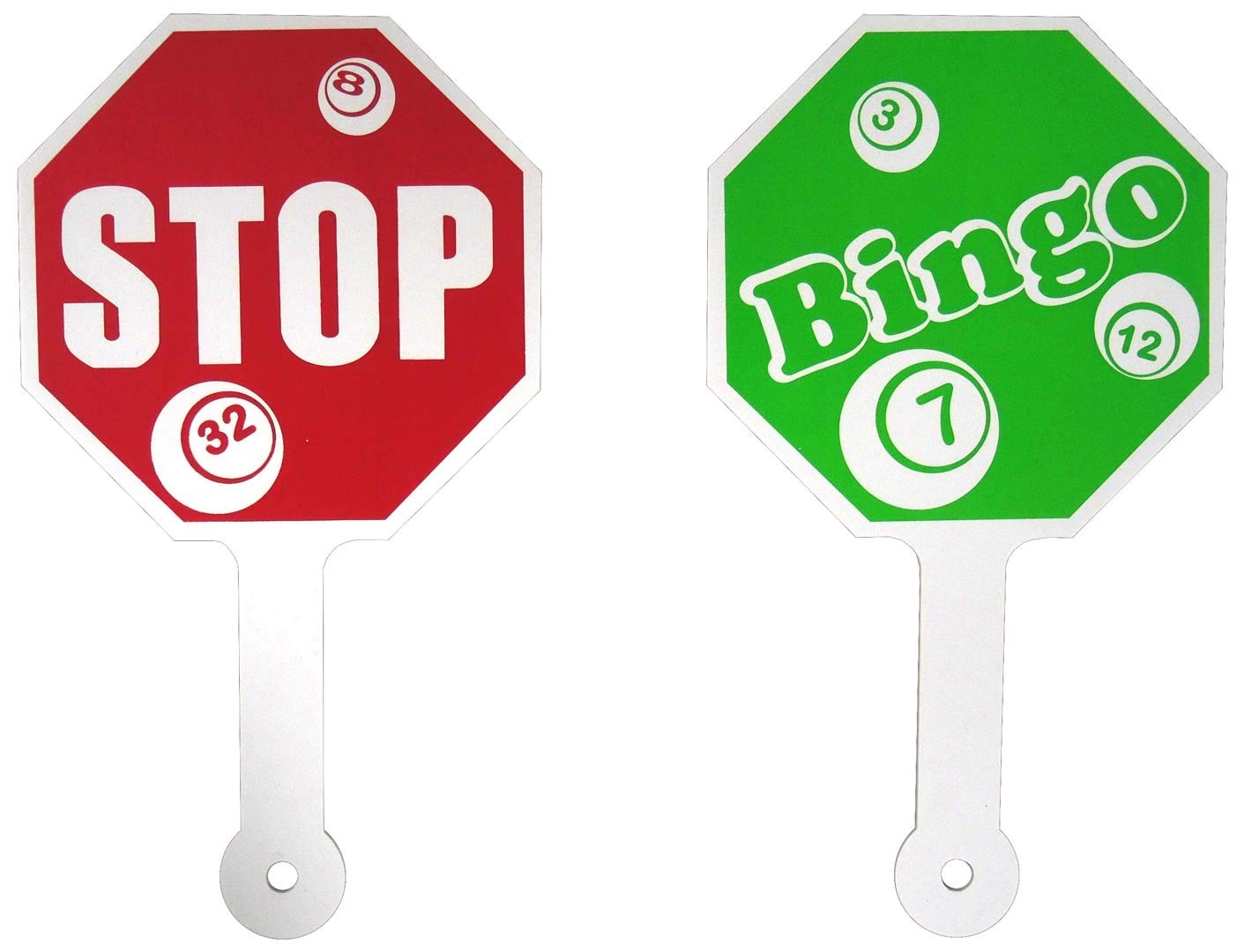 Red and Green Bingo Stop Signs - Perfect for Bingo Halls, Game Nights, and Classroom Activities