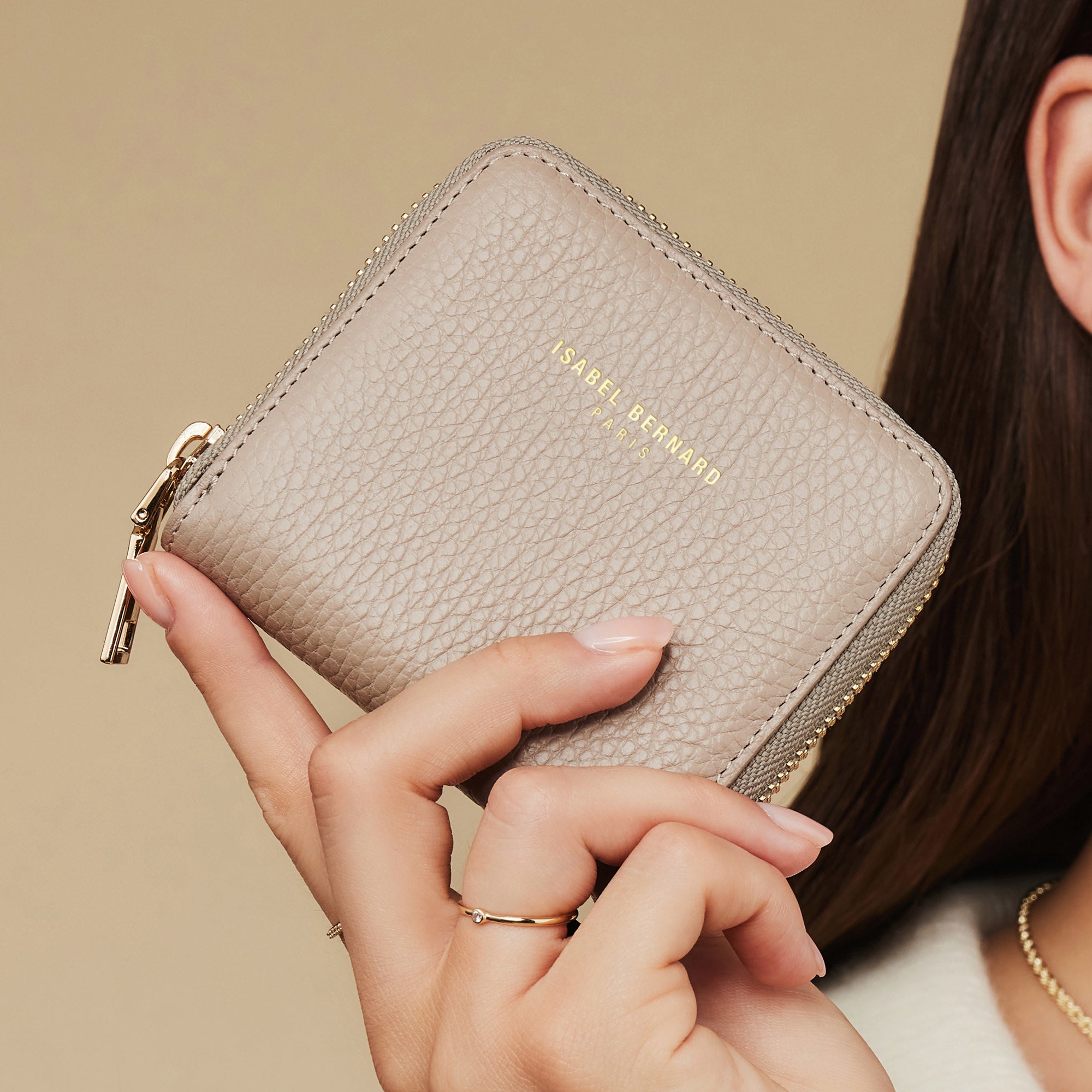 Isabel Taupe Calfskin Leather Handbag and Wallet Set for Women - Elegant Gift for Mother's Day, Birthday & Special Occasions